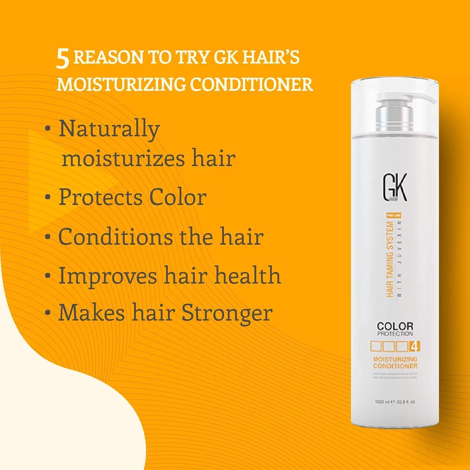 GK HAIR Global Keratin Moisturizing Shampoo & Conditioner Set (1000ml) with Pure Organic Argan Oil Serum (1.69 Fl Oz) - Hydrating & Repairing for Dry, Damaged Hair - Salon Quality Hair Care for Home Use