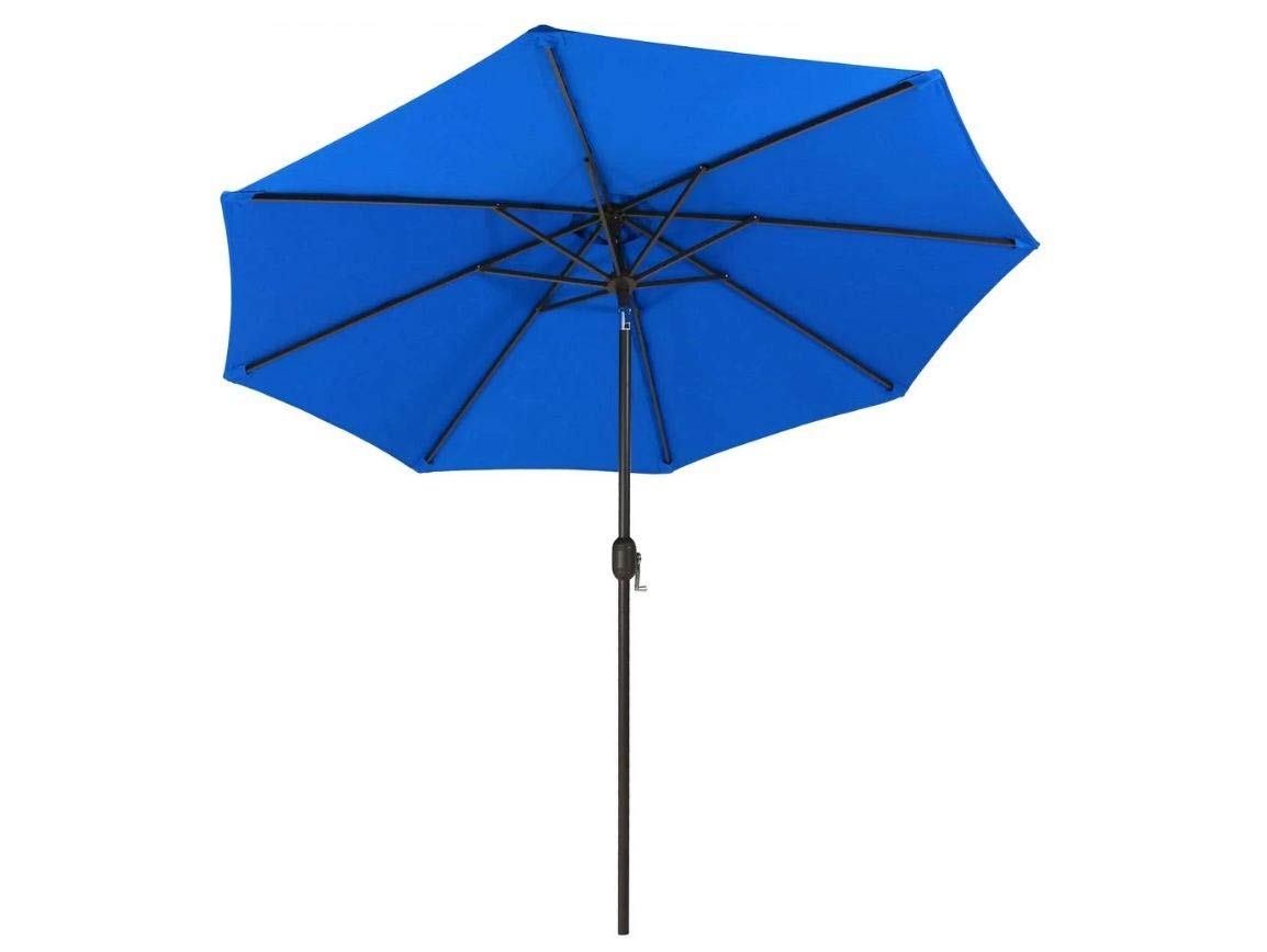 9 FT Outdoor Patio Umbrella with Push Button Tilt & Crank - Heavy Duty Market Umbrella for Backyard, Beach, Poolside, Garden, Deck - Perfect for Sun Protection & Outdoor Relaxation (Royal Blue)