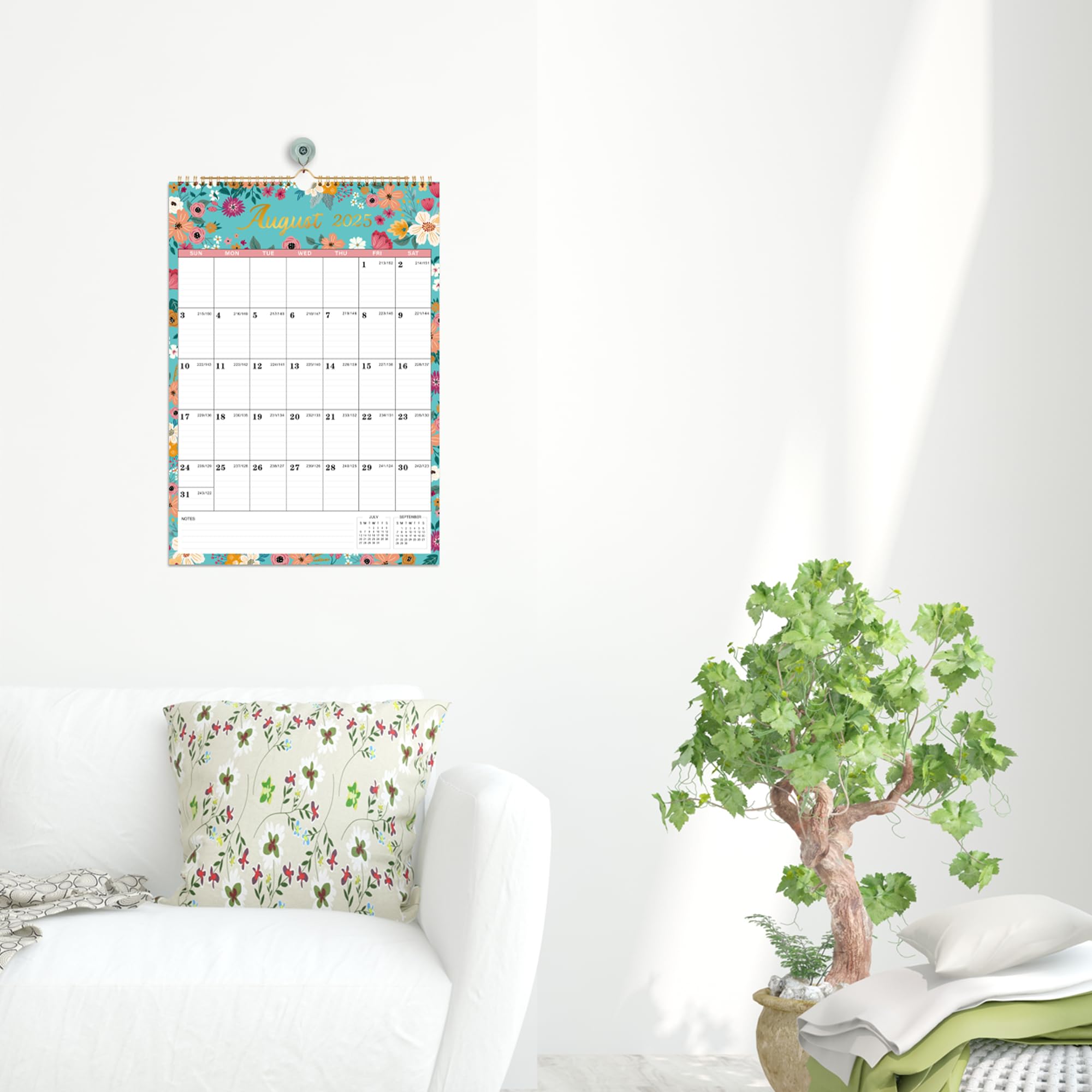 2025 Floral Wall Calendar - 12