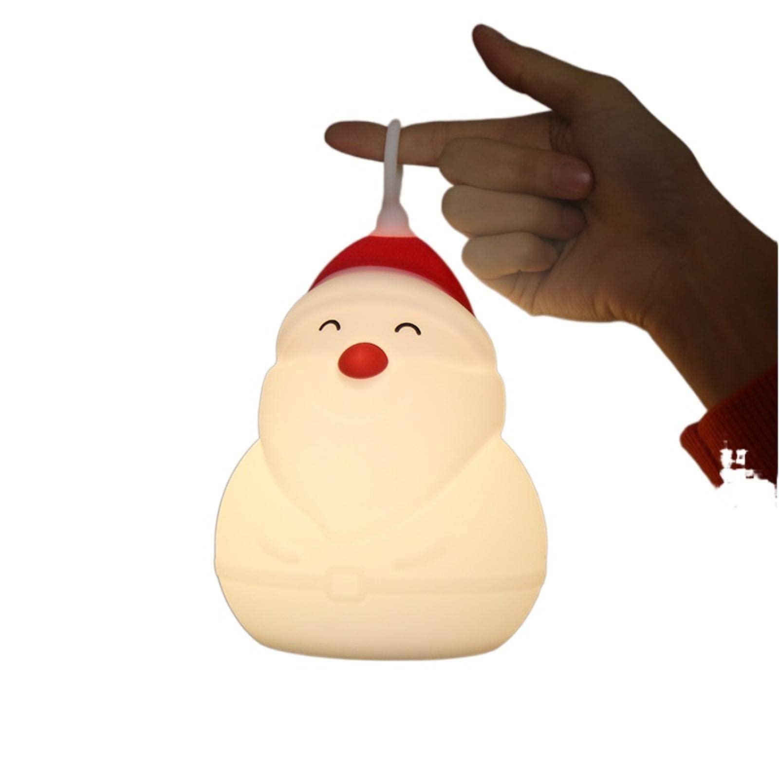 KBREE Santa Claus Silicone Night Light with Bluetooth Speaker - 3 Color Changing LED Table Lamp, USB Charging Night Light for Bedroom, Nursery, Kids Room | Perfect for Christmas Decor, Bedside Lighting & Relaxing Music