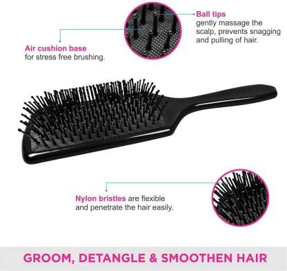 AIR BEAUTY Premium Mini Paddle Hair Brush for Men & Women - Detangling & Smoothing Styling Tool for Travel, Home & Salon Use