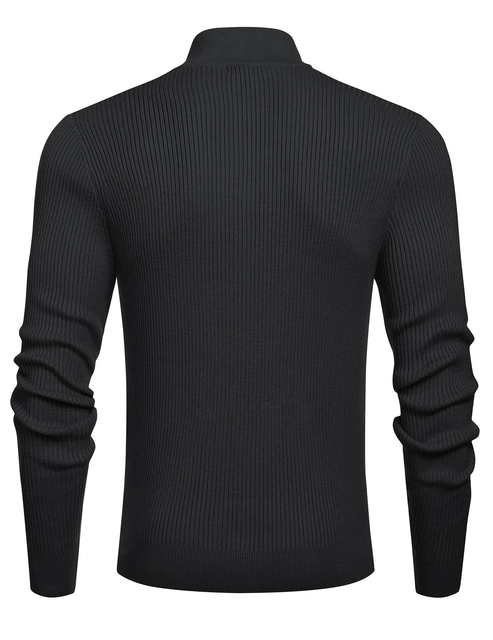 COOFANDY Men's Slim Fit Quarter Zip Mock Neck Pullover Sweater - Lightweight Knitted Polo Sweater for Casual Wear, Office & Outdoor Activities