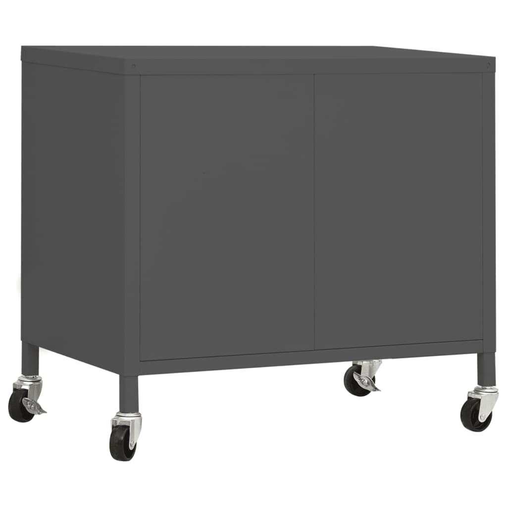 Steel Storage Cabinet with Double Doors & Wheels - 23.6