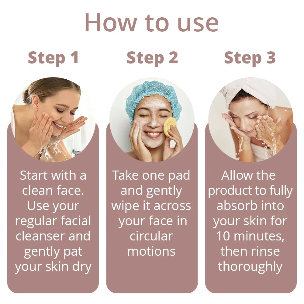 Turmeric Kojic Acid Brightening Pads for Face - Exfoliating & Dark Spot Treatment - Perfect for Acne-Prone Skin & Hyperpigmentation Care
