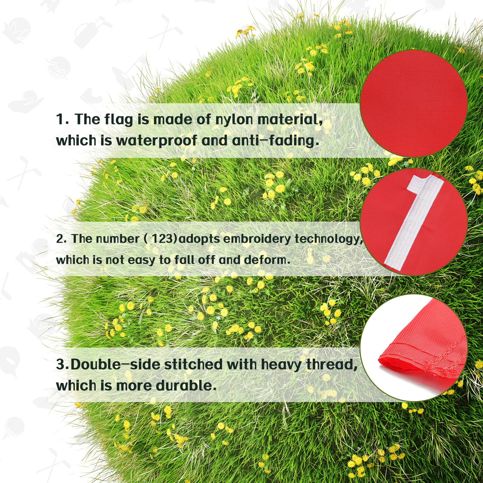 188cm Green Golf Flag Stick - Premium Golf Course Flag for Driving Range, Backyard, and Mini Golf Practice | Perfect for Home Putting Greens & Outdoor Training