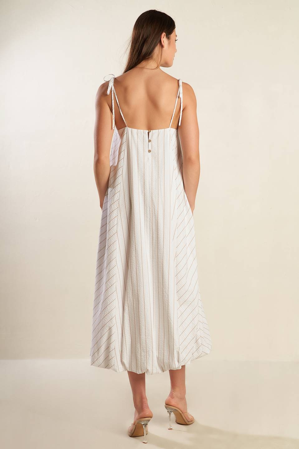 JUST WONDERING Woven Midi Dress for Women - Flowy Summer Boho Dress for Beach, Vacation & Casual Outings