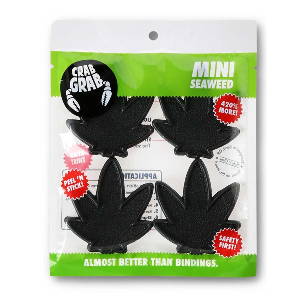 Crab Grab Mini Seaweed Stomp Pad - Black Non-Slip Traction Pad for Surfboards & Snowboards - Perfect for Surfing, Snowboarding & Water Sports