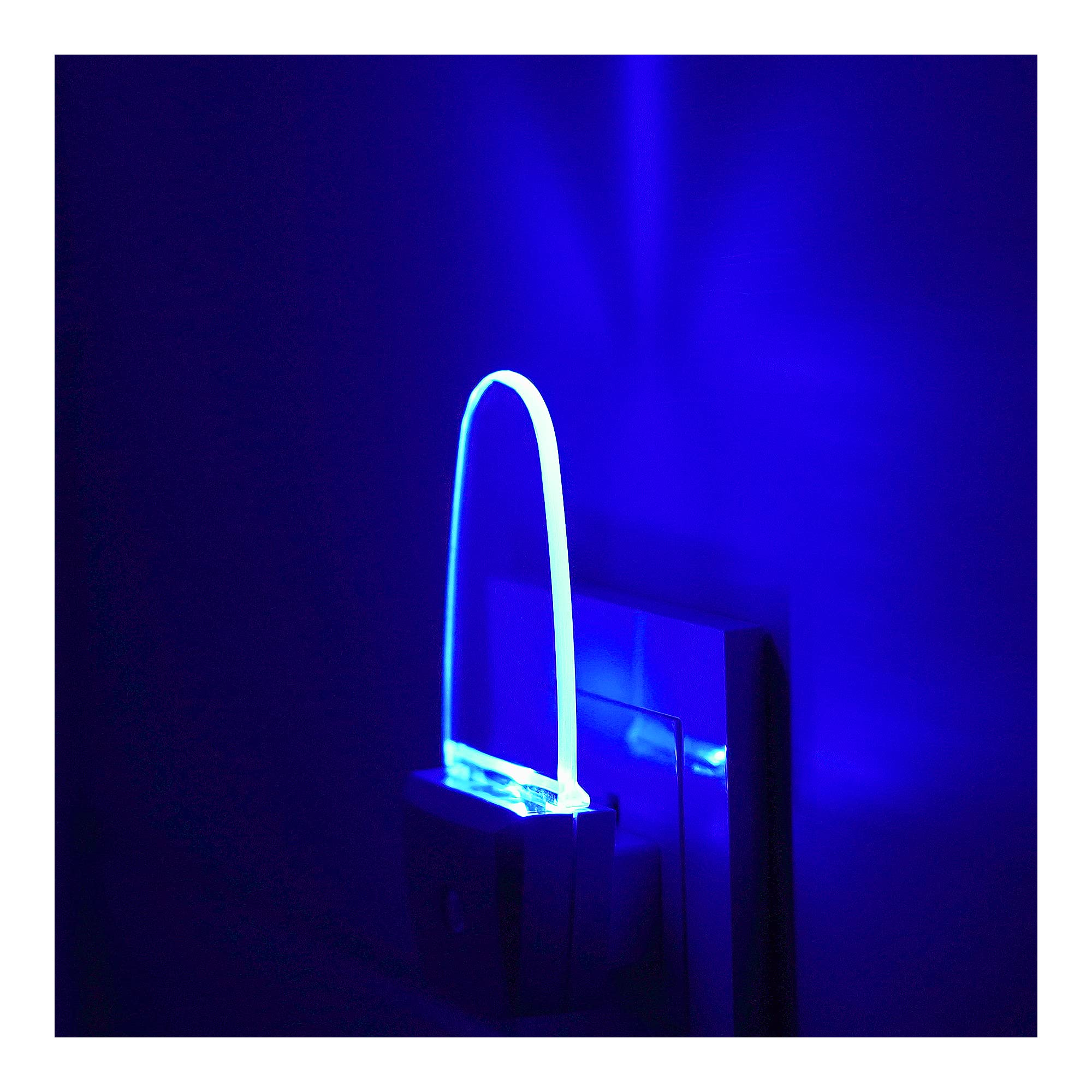 4 Pack Dusk to Dawn Sensor Night Light Plug in - Blue LED Night Lights for Kids, Nursery, Bedroom, Bathroom & Hallway - Energy Efficient Auto On/Off Nightlight for Safe Nighttime Navigation