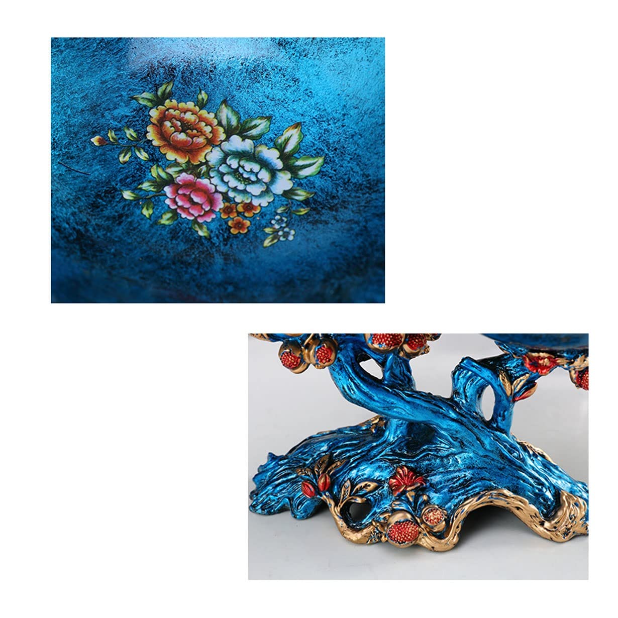 3-Layer Blue Resin Fruit Bowl - Elegant Table Centerpiece for Snacks & Decor