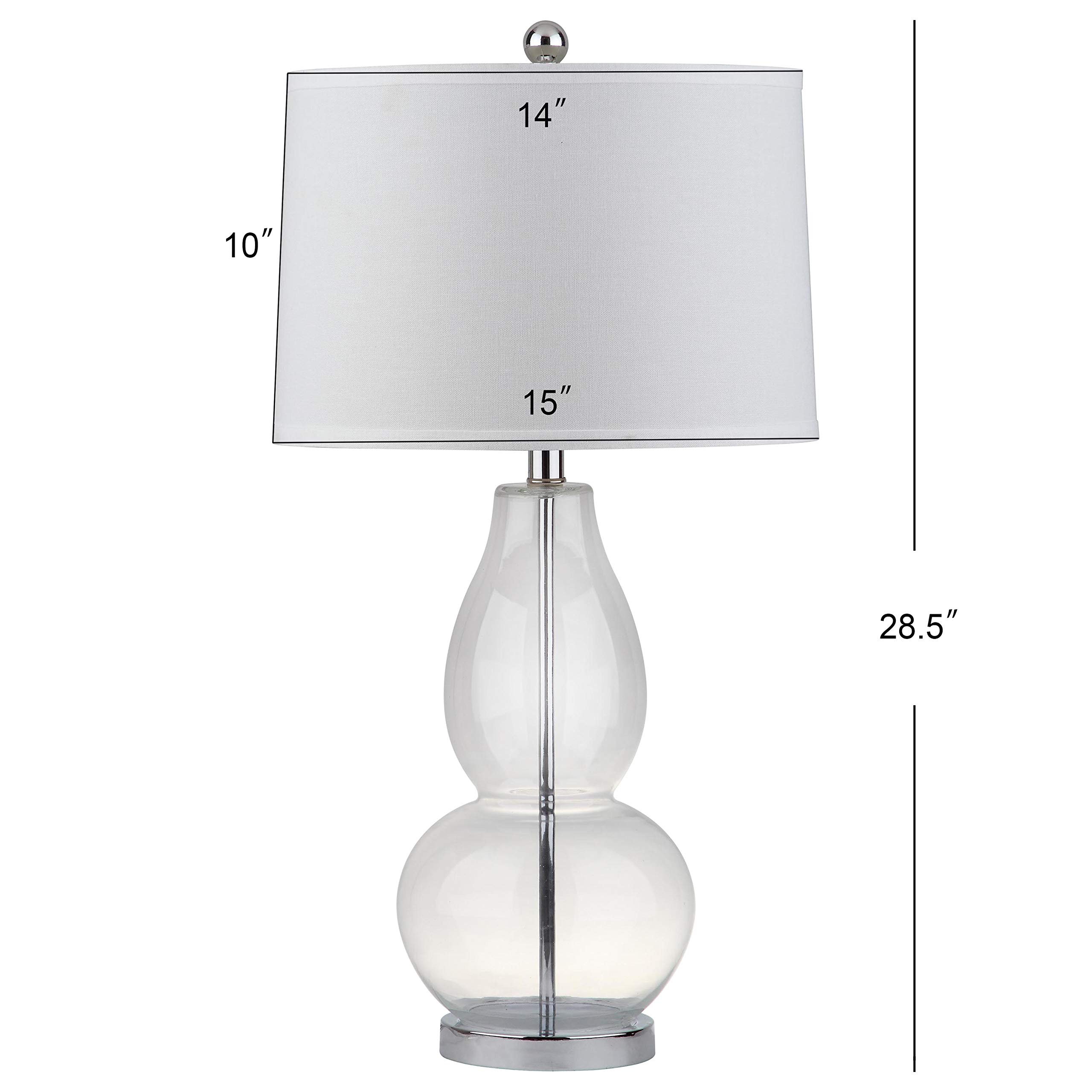 SAFAVIEH Lighting Mercurio Crackle Glass Double Gourd Table Lamp Set of 2 - 29