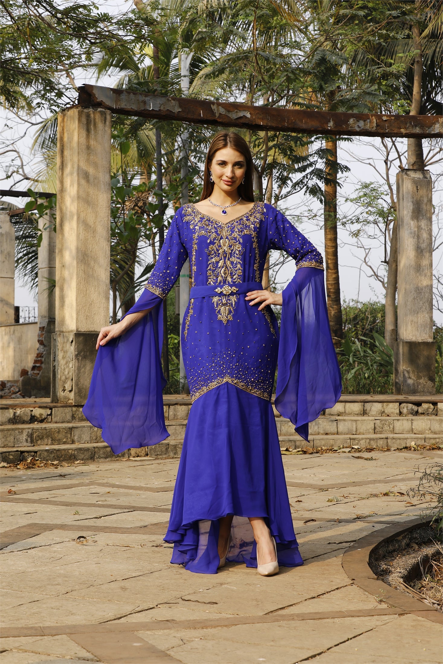 Elegant Designer Algerian Caftan Mermaid Wedding Dress - Perfect for Bridal Ceremonies, Evening Galas & Special Occasions