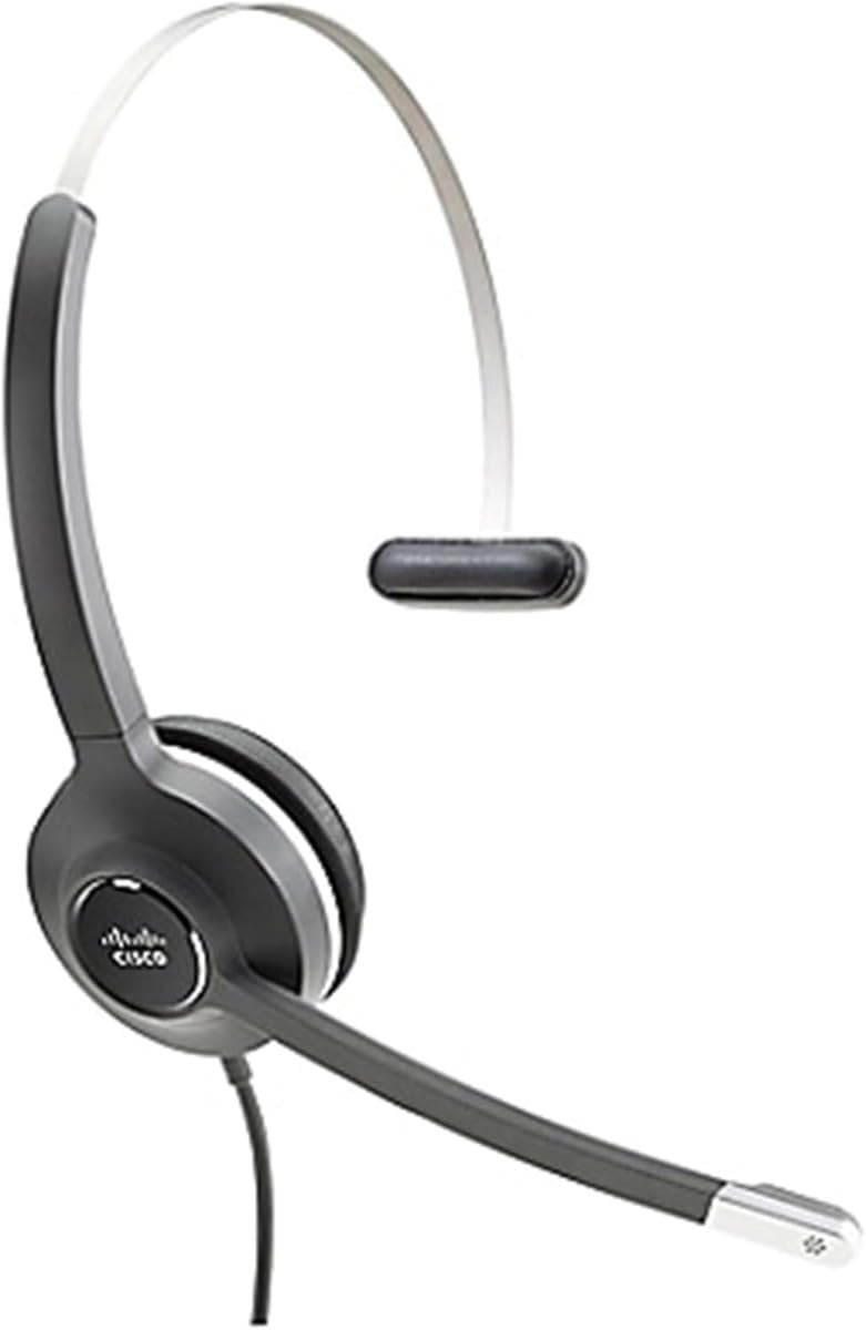 CISCO 531 Wired Single On-Ear Headset with Quick Disconnect & USB-A Adapter - Charcoal | 2-Year Warranty (CP-HS-W-531-USBA=) | Ideal for Call Centers, Office Communication & Remote Work