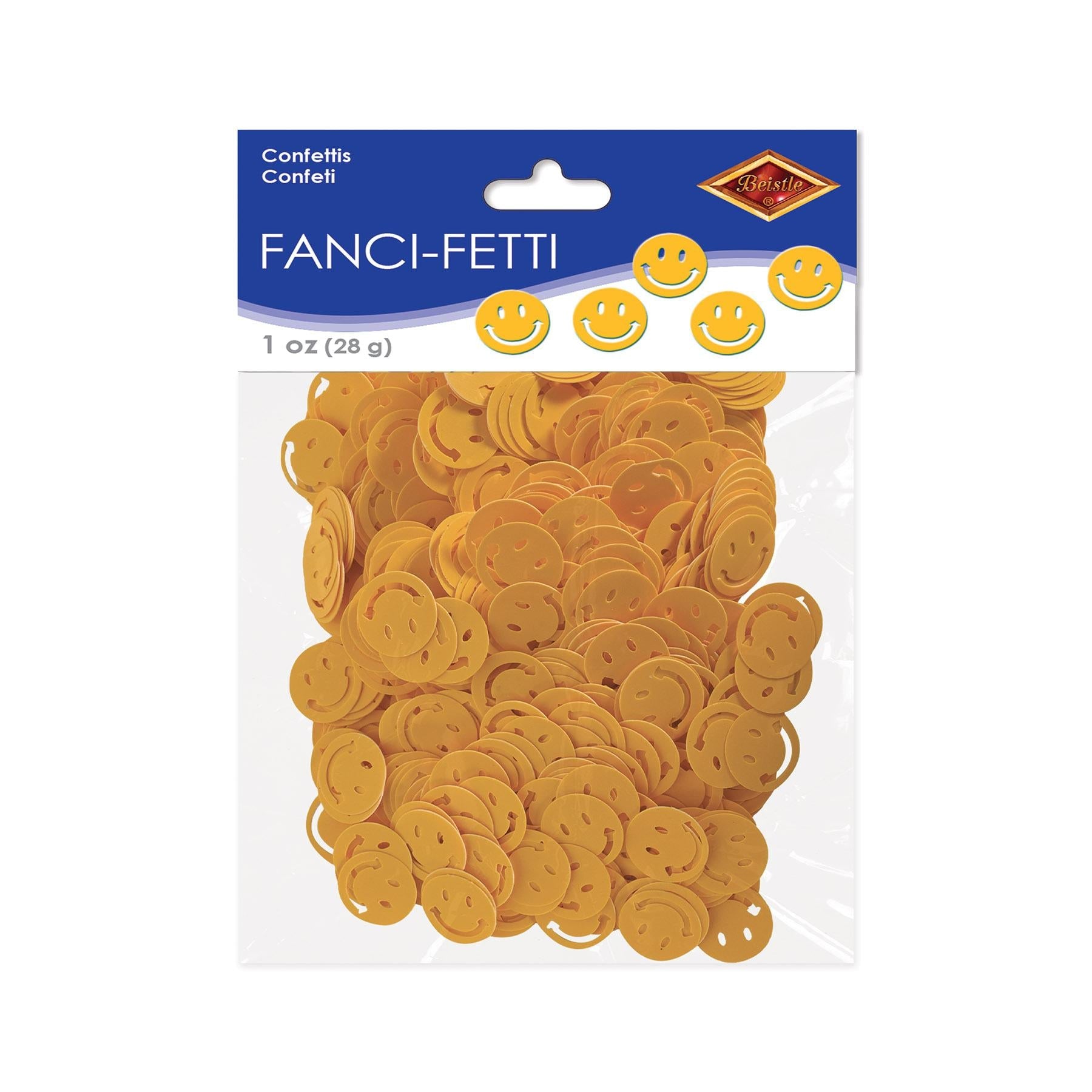 12 Pack Yellow Smiley Face Confetti - 1 Oz per Pack - Perfect for Birthday Parties, Baby Showers & Celebrations