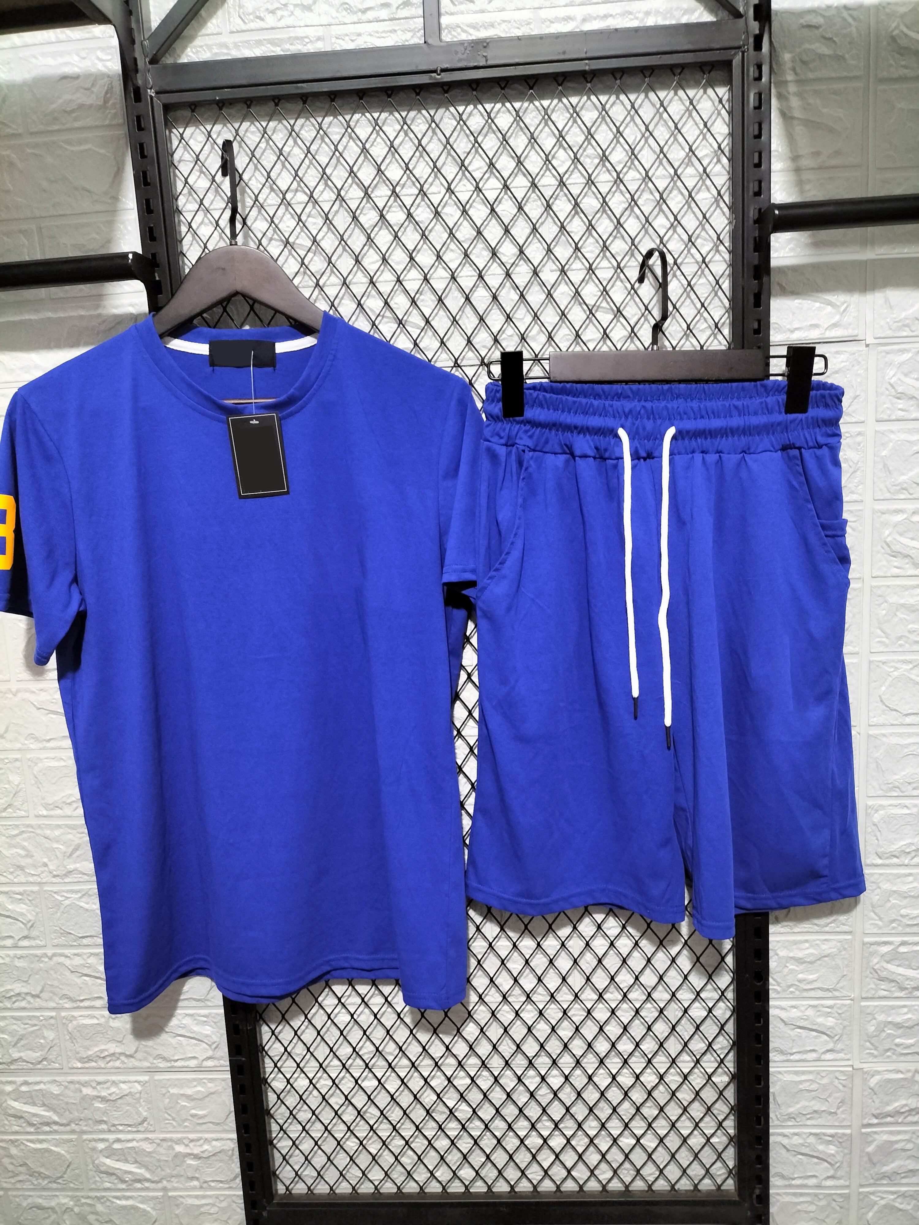 **Men's Casual Short Sleeve T-Shirt & Athletic Shorts Set - Comfortable Summer Outfit for Gym, Running, and Lounge Wear**