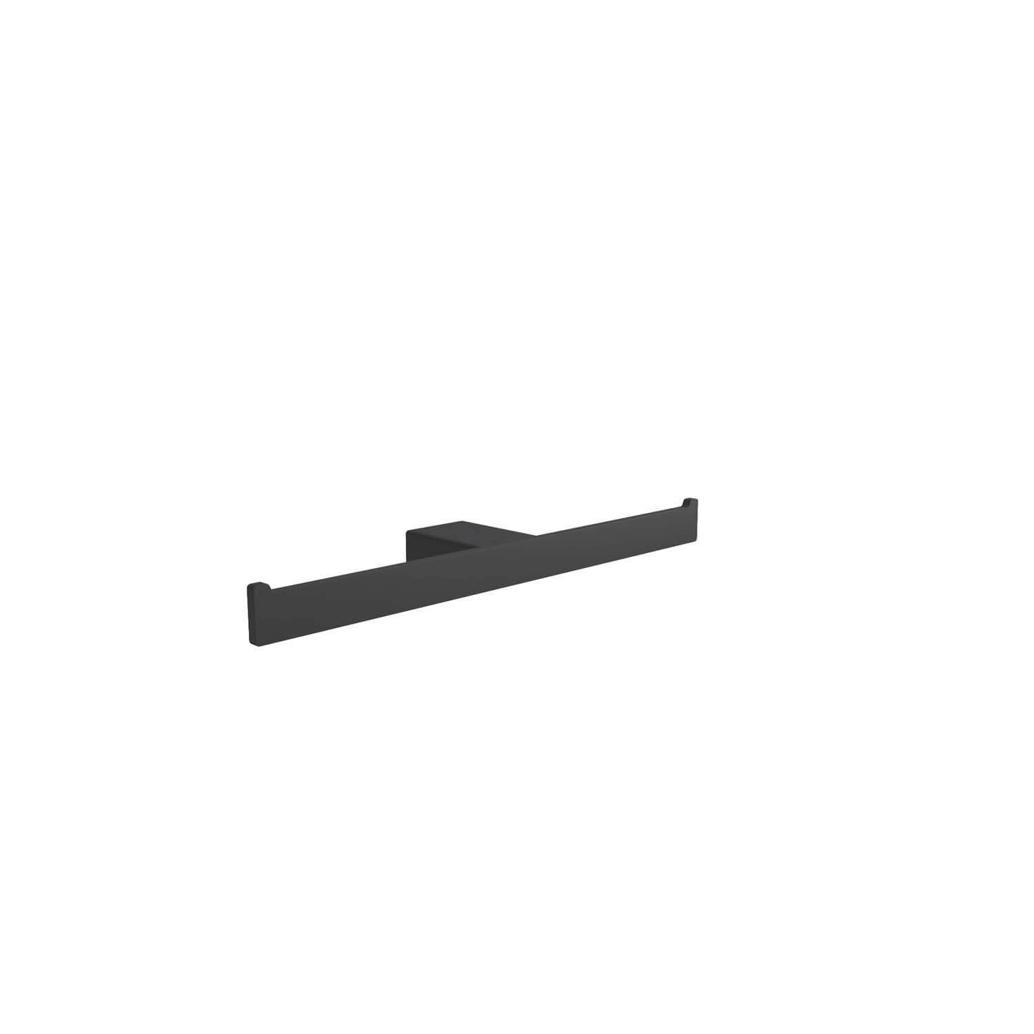 ICO Bath V304 Volkano Cinder Series Matte Black Wall Mounted Dual Euro Toilet Paper Holder - Modern Bathroom Tissue Dispenser for Home, Hotel & Office Restroom Decor