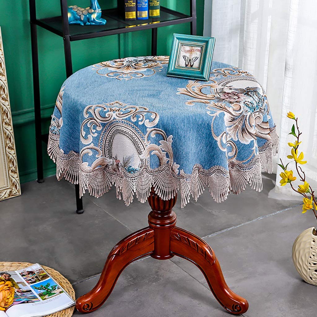YUBIN Elegant Round Tablecloth for Spring & Fall - 80 Inch Circular Table Cover for Weddings, Banquets, Birthdays, Christmas & Corporate Parties | Perfect for Dining Room Decor, Holiday Gatherings & Special Events (Color: A)