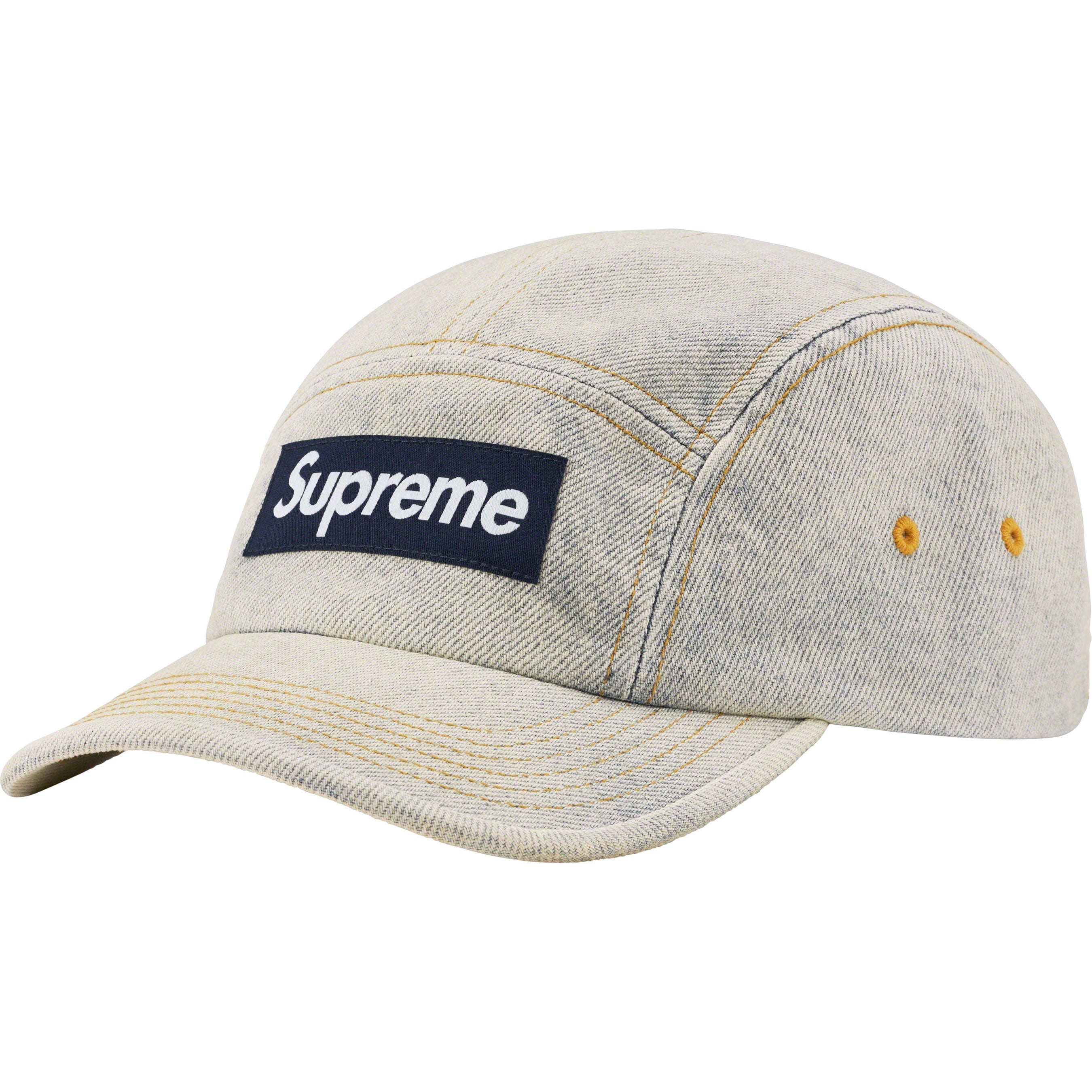 Supreme Denim Camp Cap - Indigo Blue Washed Cotton Baseball Hat for Men & Women - Perfect for Streetwear, Casual Outfits, and Outdoor Adventures