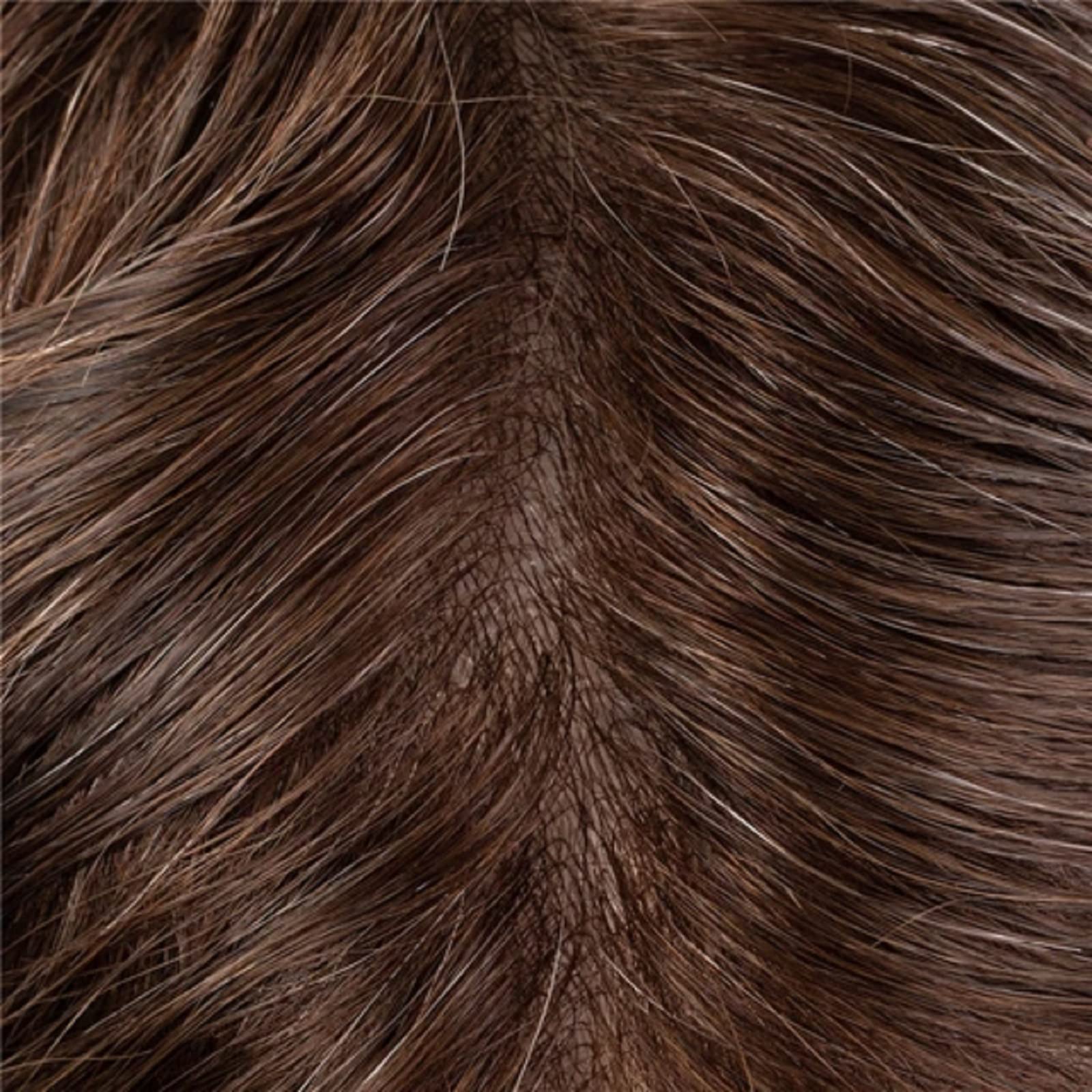 Premium 8x10 Inch Men's Toupee - 100% Human Hair with Super Soft Thin Skin & V-Loop Knot - Natural Brown with 10% Gray (#310) - Comfortable Hair System for Daily Wear, Special Occasions & Confidence Boost