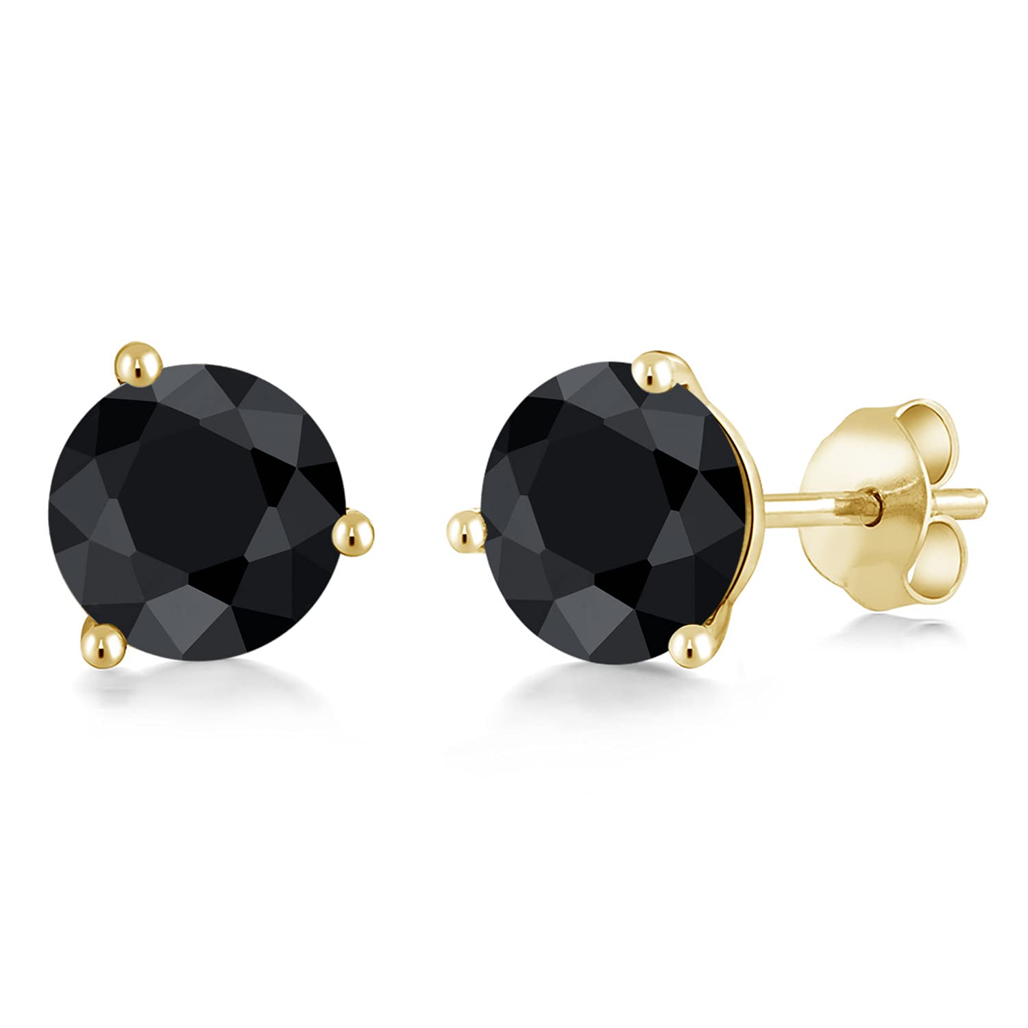 14K Gold 6MM Round Gemstone Birthstone Stud Earrings for Women & Men | Martini 3 Prong Setting | Perfect for Birthdays, Anniversaries & Everyday Elegance