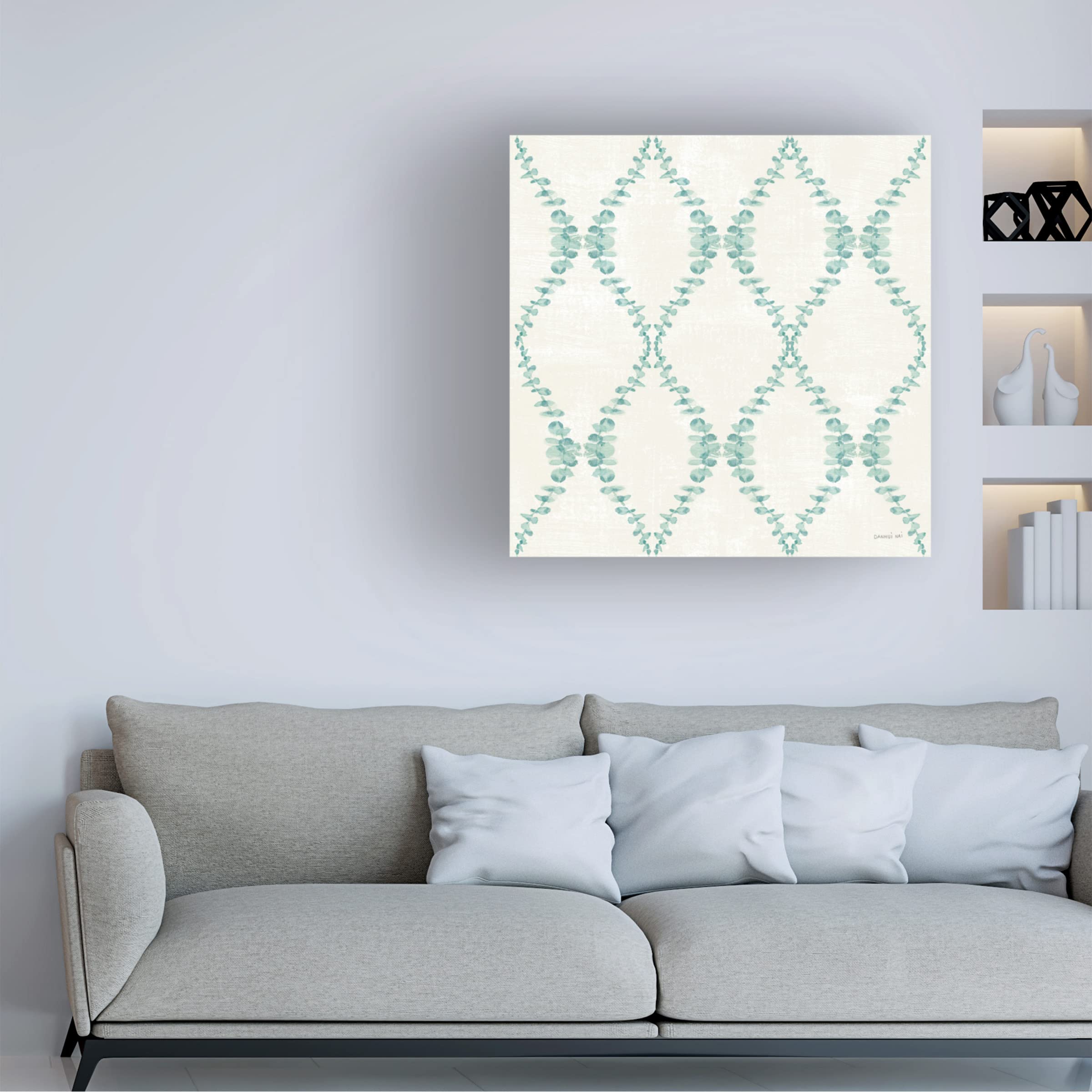 Beth Grove 'Holiday Flora Pattern VIA' Canvas Wall Art Print - Festive Floral Home Decor for Living Room, Bedroom & Office