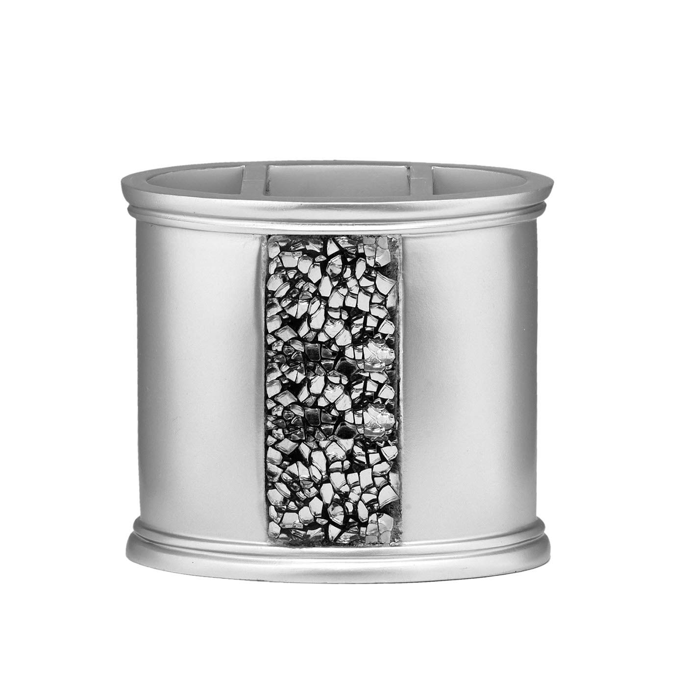 Premium 5-Piece Bathroom Accessory Set - Soap Dispenser, Toothbrush Holder, Tumbler, Waste Bin & Tissue Box (Elegant Silver) - Perfect for Modern Homes, Hotels & Spa Decor