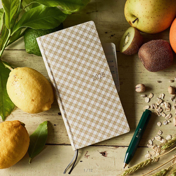 Hobonichi Techo 2025 Planner - Shirt Fabric Cover in Harvest Plaid | Weekly Horizontal Layout | January & Monday Start | English Edition | Perfect for Journaling, Scheduling & Productivity Tracking