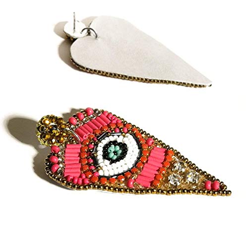 Bezalel Artistry Beaded Eye Drop Earrings for Women - Elegant Fashion Jewelry for Parties, Weddings & Evening Events