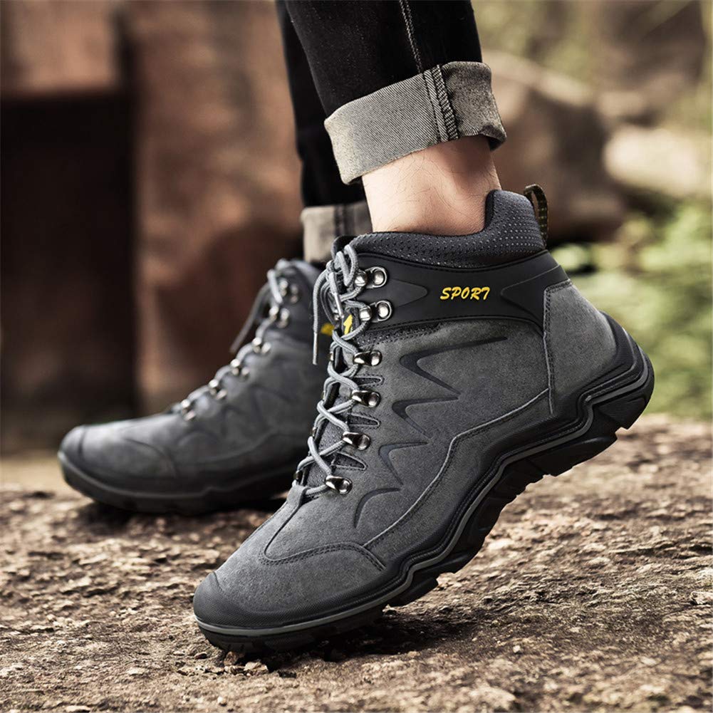 **Ailishabroy Men's High Top Winter Sneakers - Warm Waterproof Hiking & Climbing Shoes with Lace-Up Ankle Support - Perfect for Outdoor Adventures, Trail Running & Casual Wear**