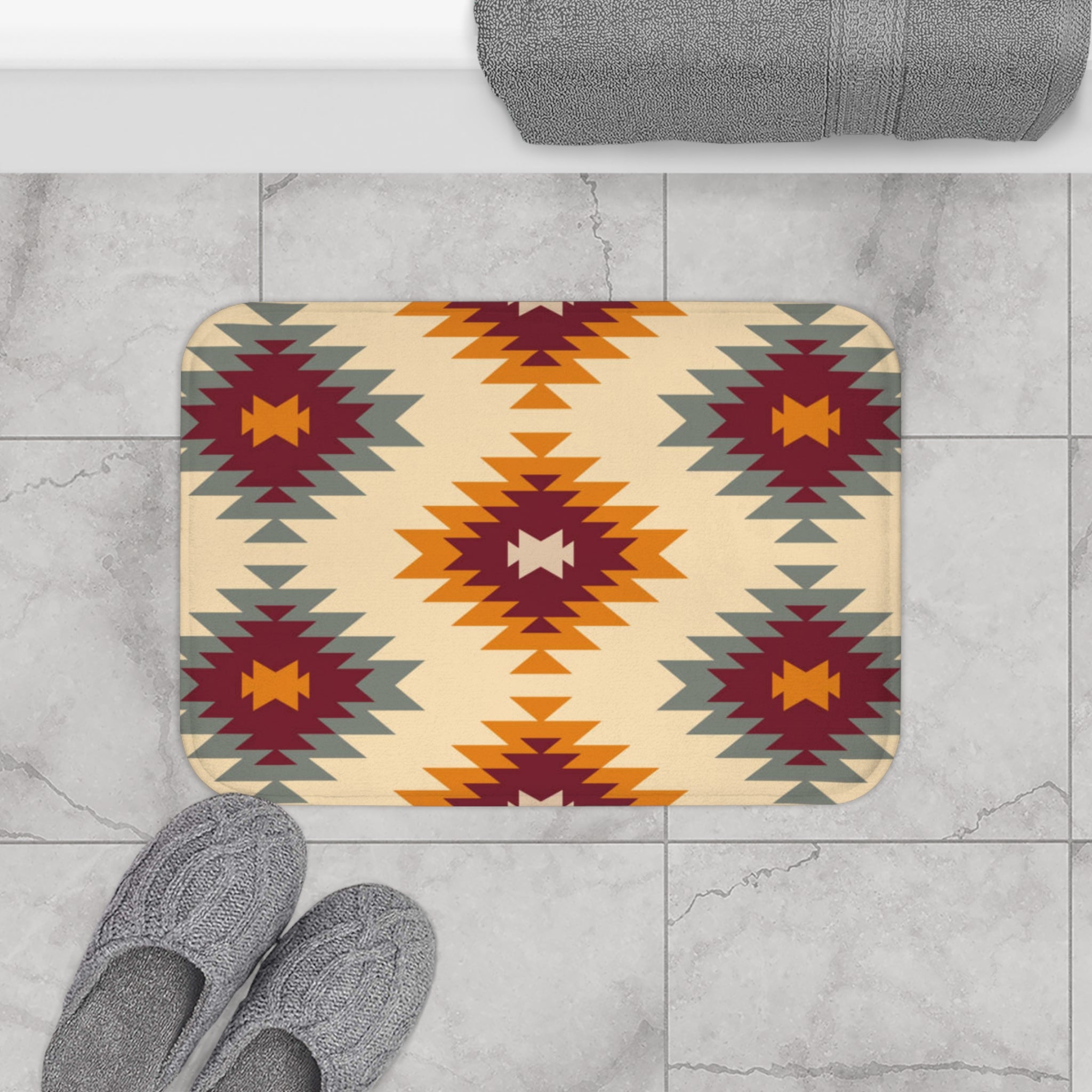 Adobe Sunset Bath Mat - Soft Non-Slip Southwestern Style Bathroom Rug for Showers & Floors | Perfect for Southwest Decor, Boho Chic Homes & Spa Retreats