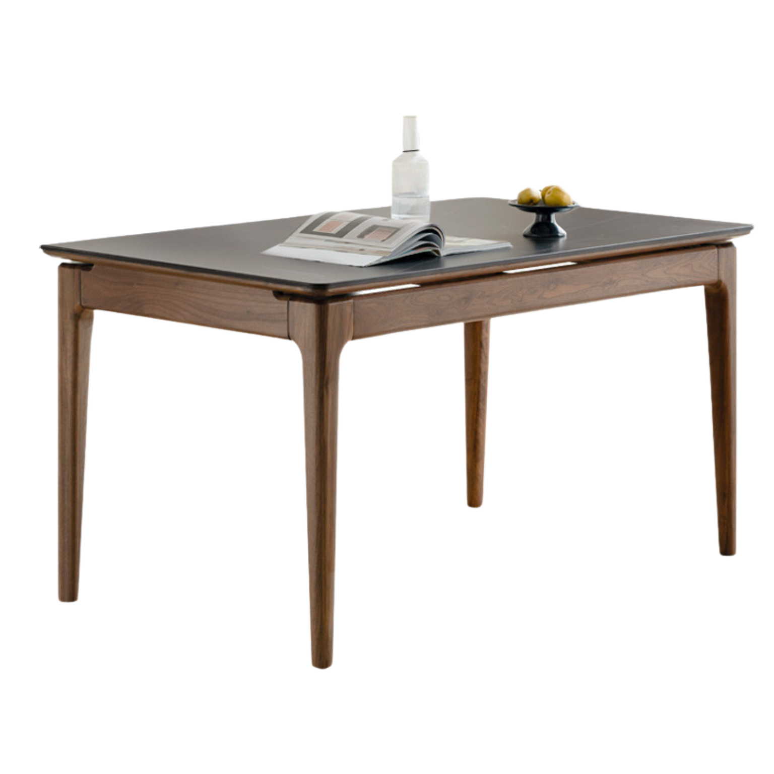 55.1x31.4x29.9 inch / 140x80x76.5 cm / Rich Dark Walnut color / Dining table