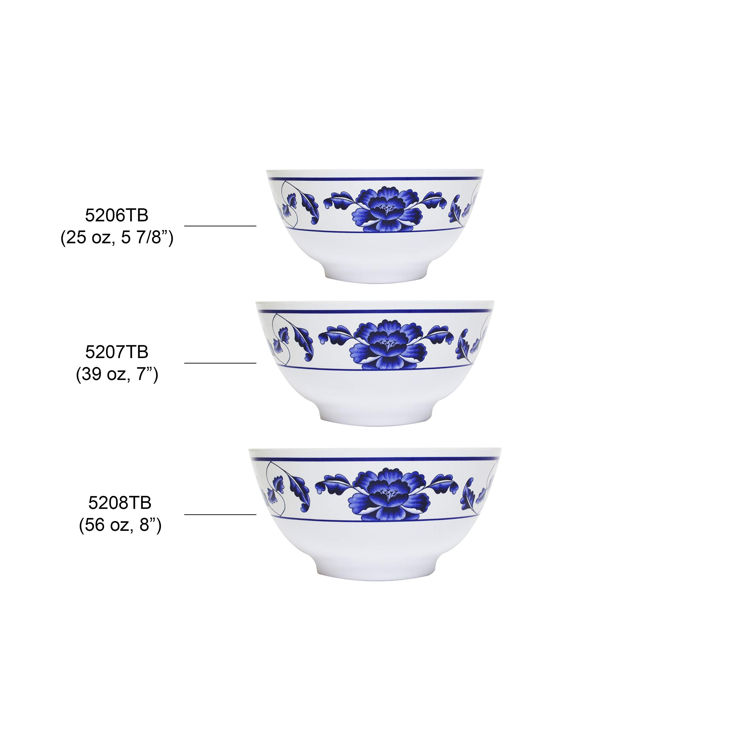 Premium 25 oz Melamine Rice Bowl Set of 12 - Durable 5 7/8