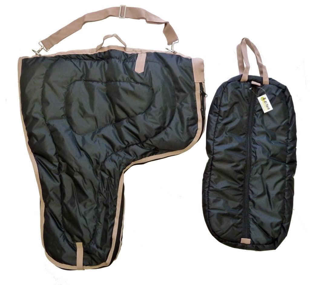AJ Tack Western Padded Saddle & Bridle Carrier Set - Durable Horse Riding Equipment for Trail Riding, Shows & Training | Wholesale Bulk Options Available
