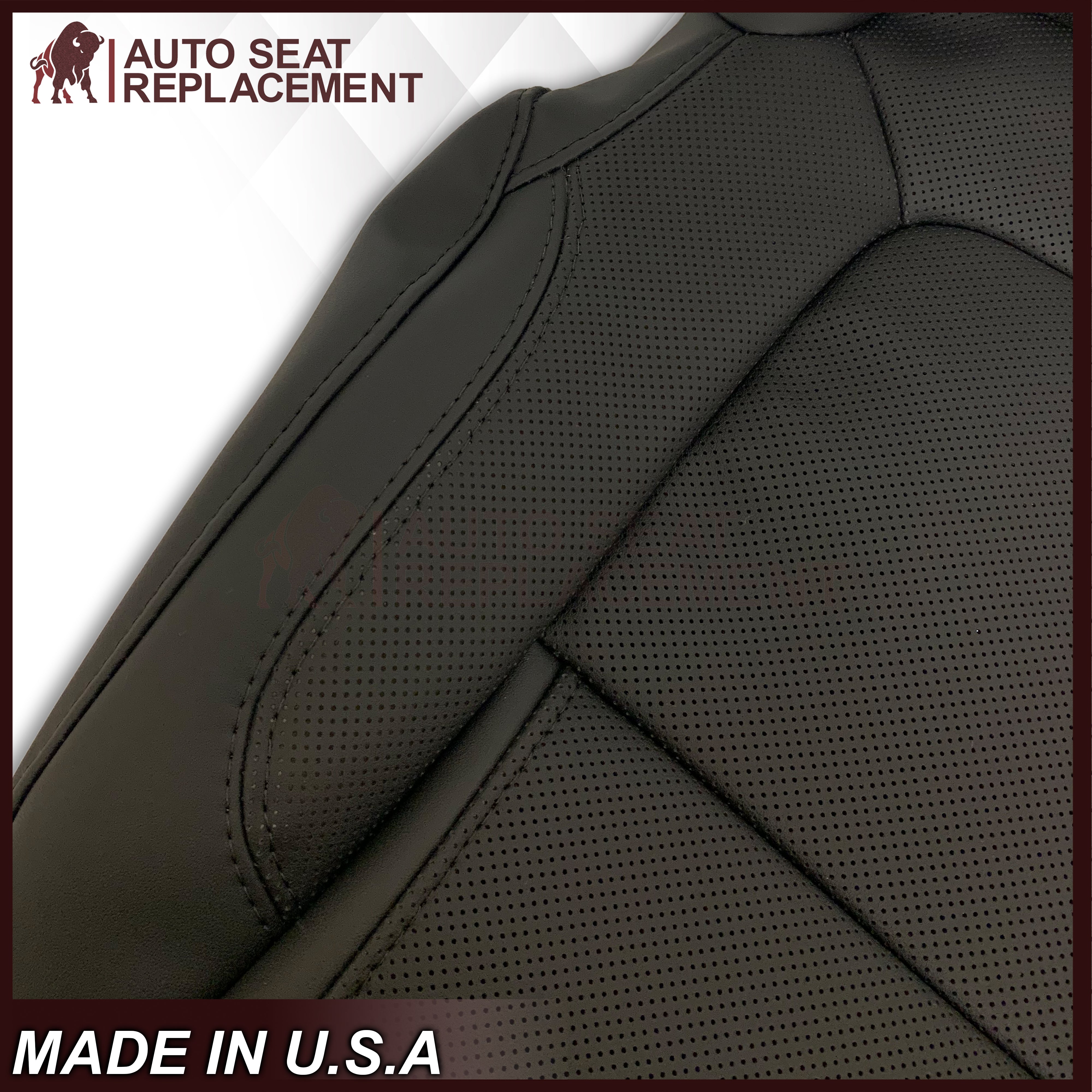 2011-2015 Ford Explorer Replacement Seat Covers - Perforated Leather or Vinyl Bottom in Black | Perfect for Car Interior Upgrade & Comfort Enhancement