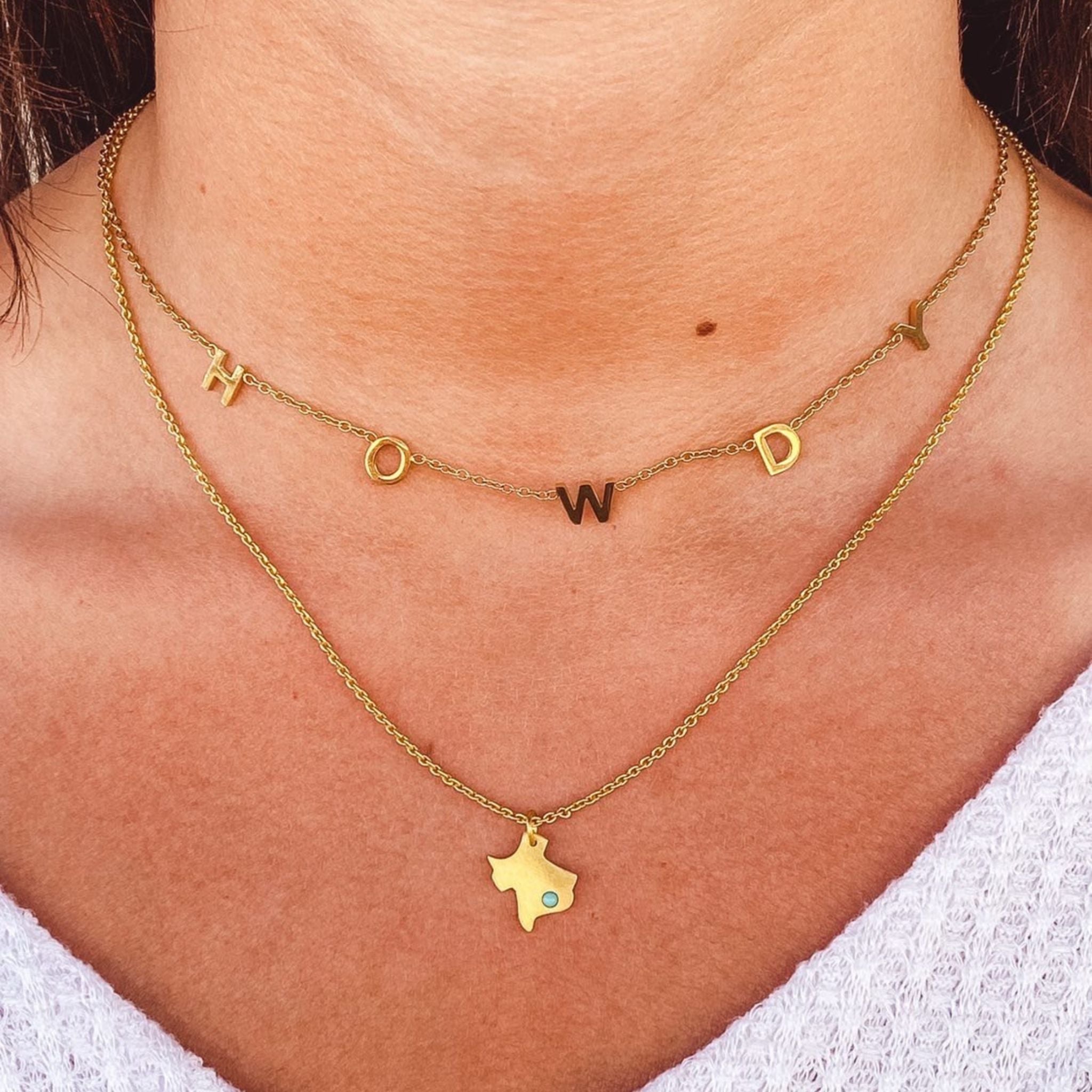 Texas Strong Necklace - Patriotic State Pride Jewelry for Women & Men - Perfect for Everyday Wear, Gifts & Special Occasions