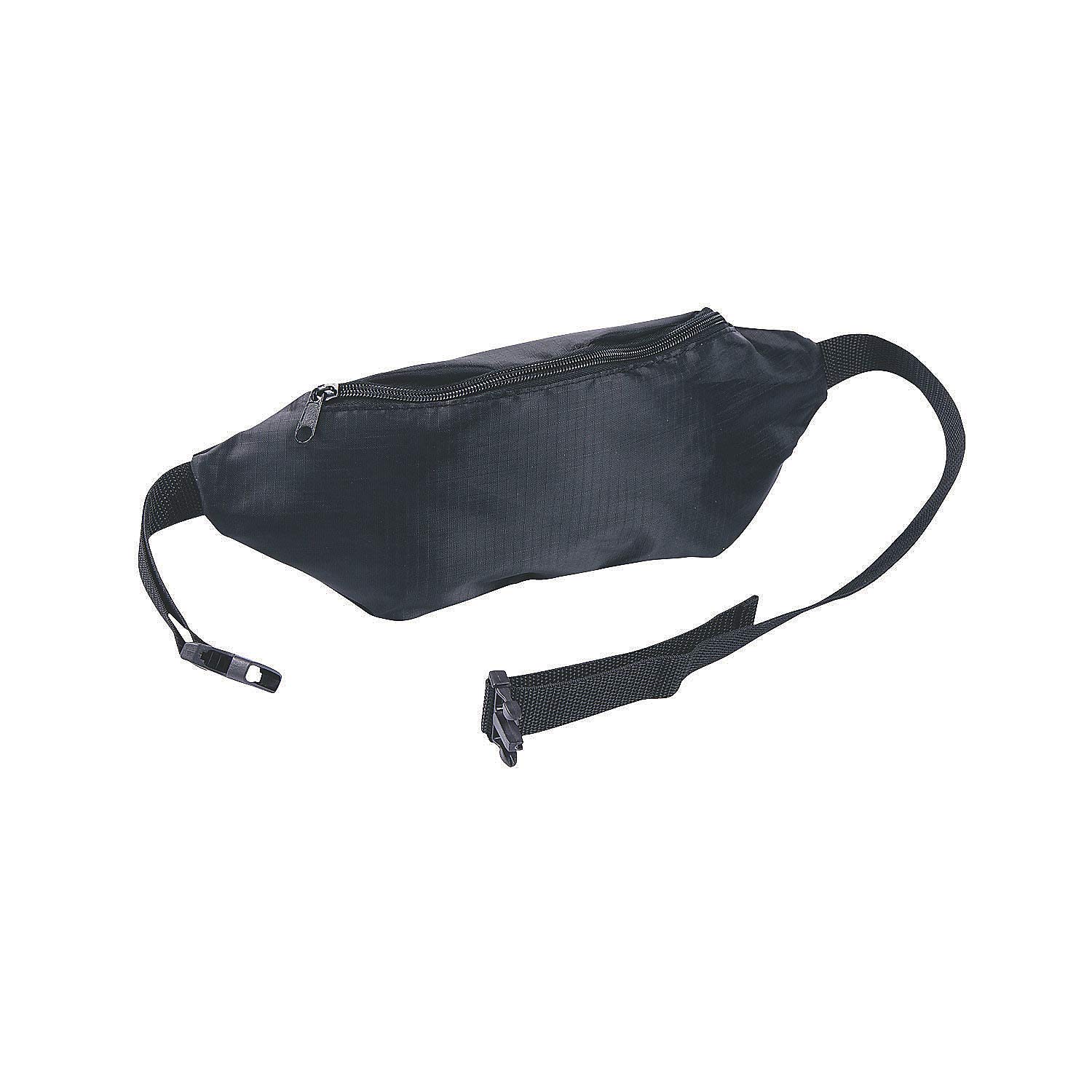 Fun Express Black Team Spirit Fanny Packs - 6-Piece Set for Sports Games, Concerts & Events - Adjustable Waist Bags for Fans & Fundraisers - Perfect for Tailgating, School Spirit Days & Outdoor Activities