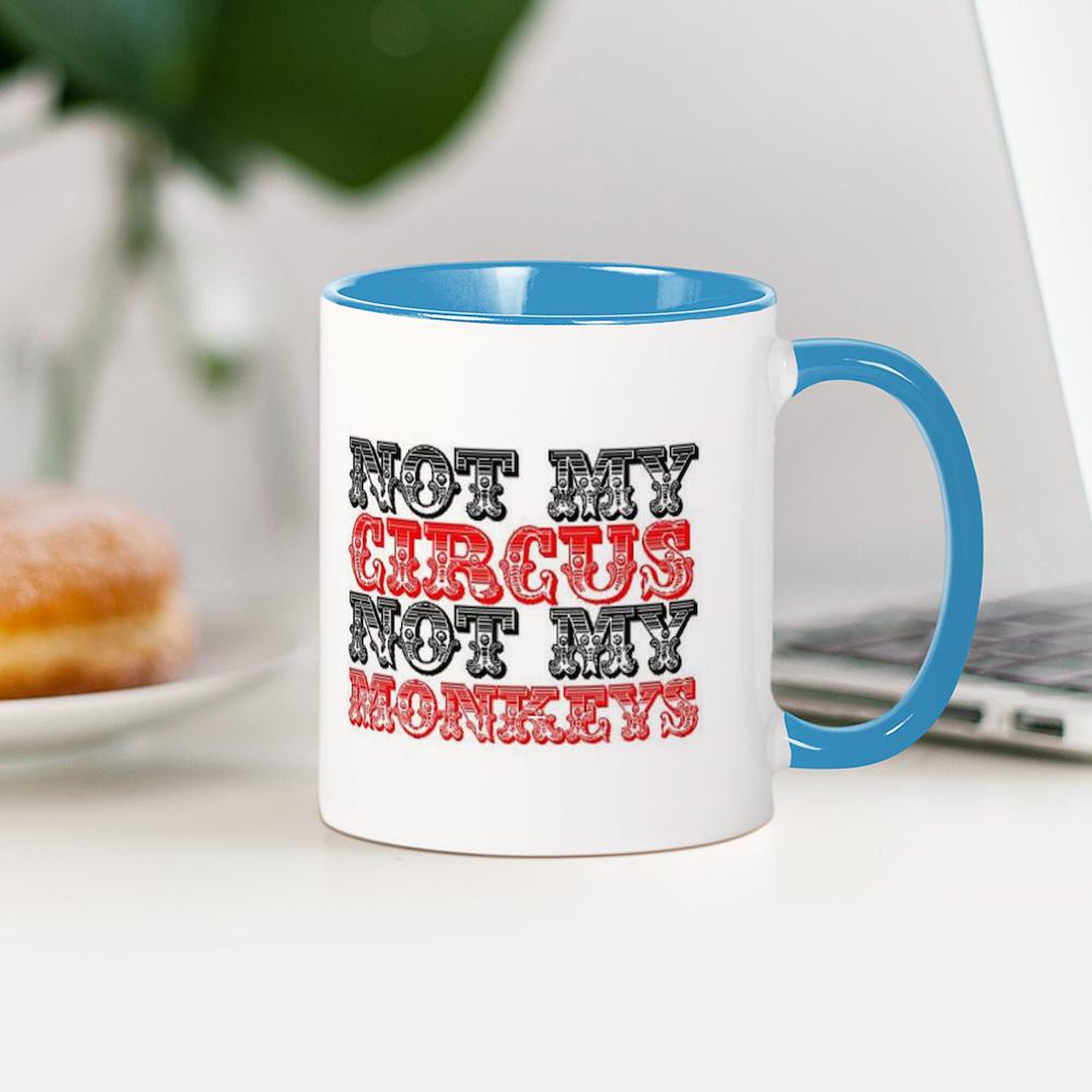 Circus Monkey Ceramic Coffee Mug 11 oz (325 ml) - Fun & Unique Design for Coffee, Tea, or Hot Chocolate - Perfect for Office, Home, or Gift Giving