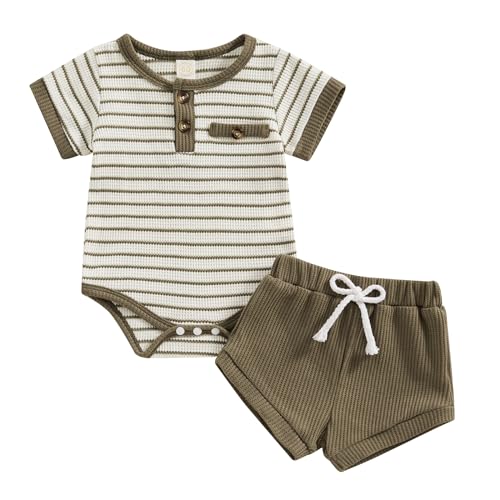 Striped Olive Green
