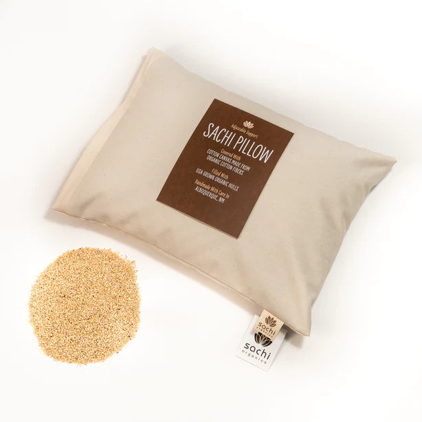 Organic Millet Pillow by Sachi - Natural & Hypoallergenic for Neck & Back Support - Perfect for Side Sleepers, Travel & Home Use