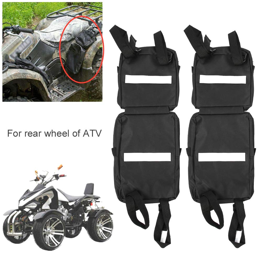 600D Oxford Cloth ATV Storage Bag - Waterproof & Wear-Resistant Motorcycle Saddle Bag for Outdoor Riding, Snowmobile & Off-Road Adventures (Black) | Perfect for ATV Accessories, Hunting Gear & Camping Equipment Storage