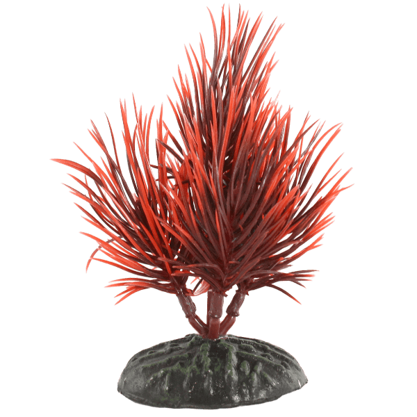 Premium Red & Black Hairgrass Plastic Betta Fish Plants (4 Pack) – Safe Artificial Aquarium Decor for Betta Tanks, Fish Bowls & Home Aquascaping