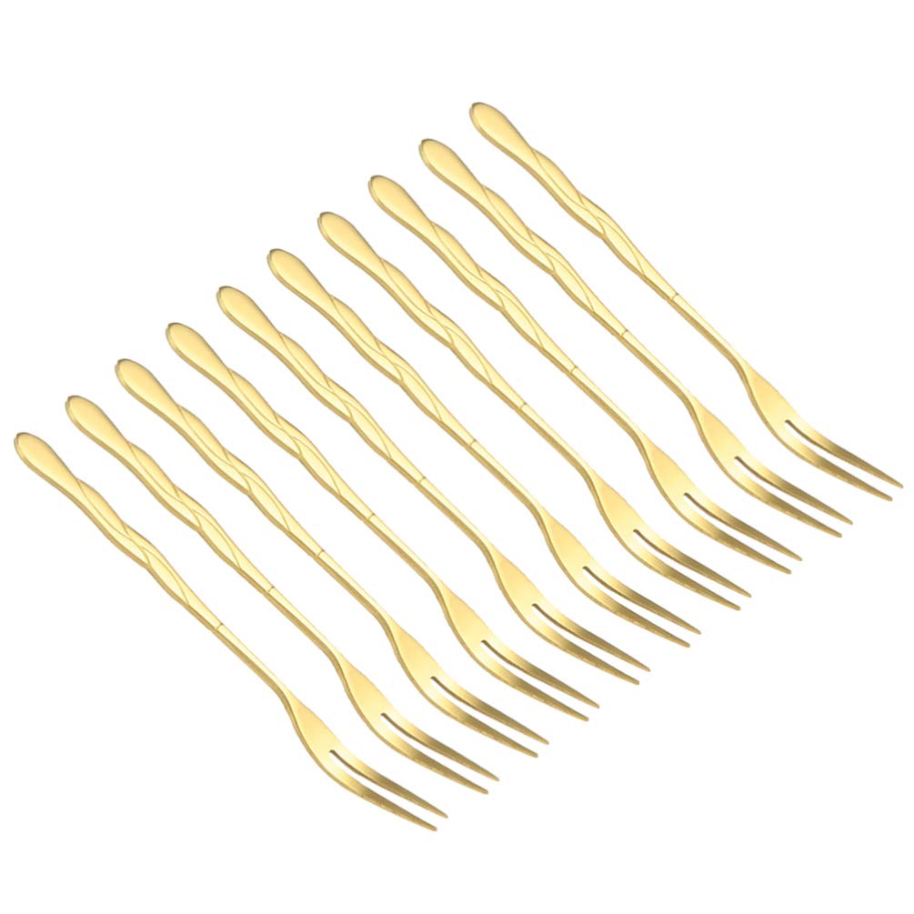 DOITOOL 10-Pack Reusable Stainless Steel Fruit Picks - Elegant Fruit Forks for Parties, Picnics, BBQ, and Dessert Platters