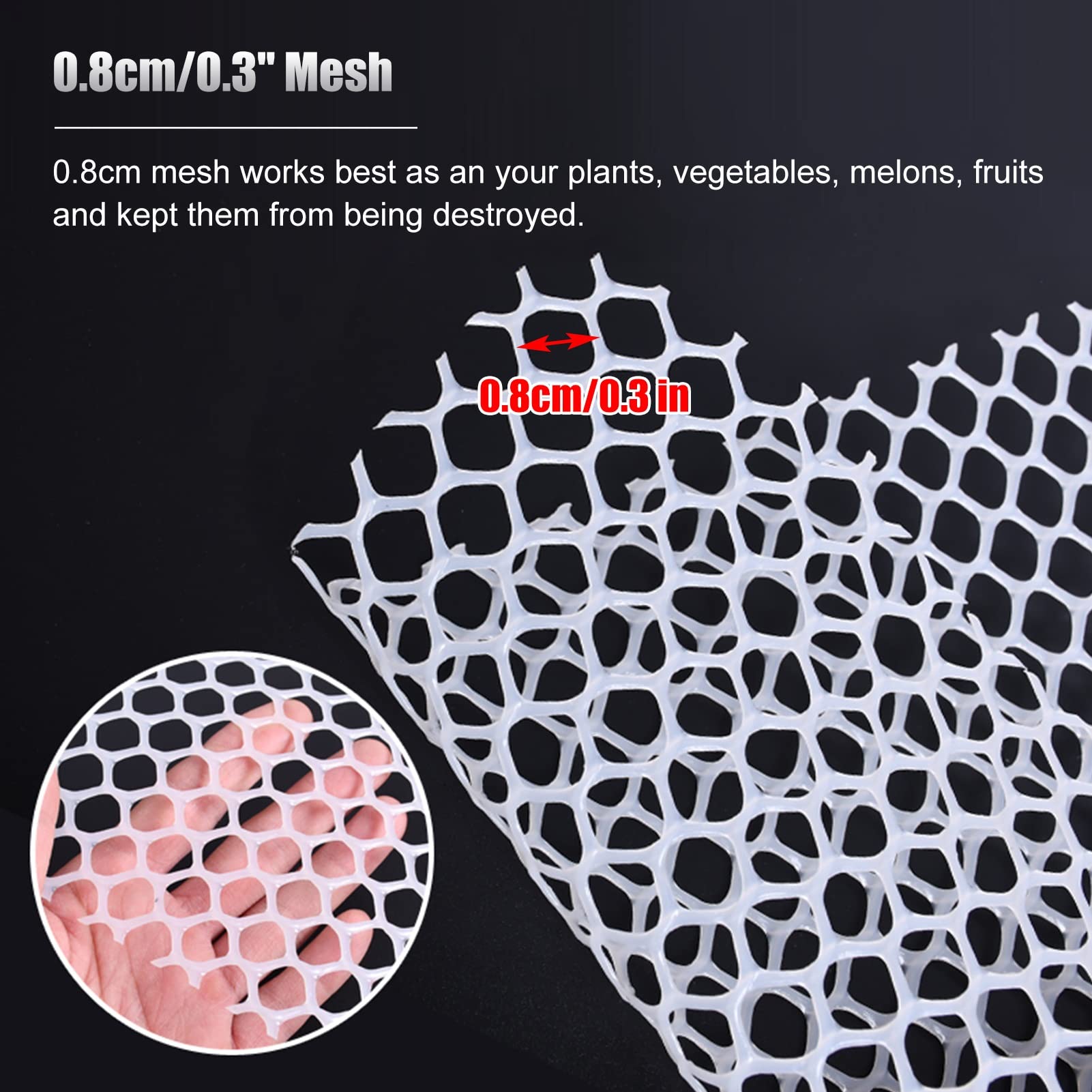 ERRULAN White Rabbit Netting for Garden Protection - 1.5x15m Lightweight Plastic Mesh Roll - Animal Barrier Fence for Above Ground Pool, Indoor & Outdoor Use - Perfect for Vegetable Gardens, Flower Beds and Pet Enclosures