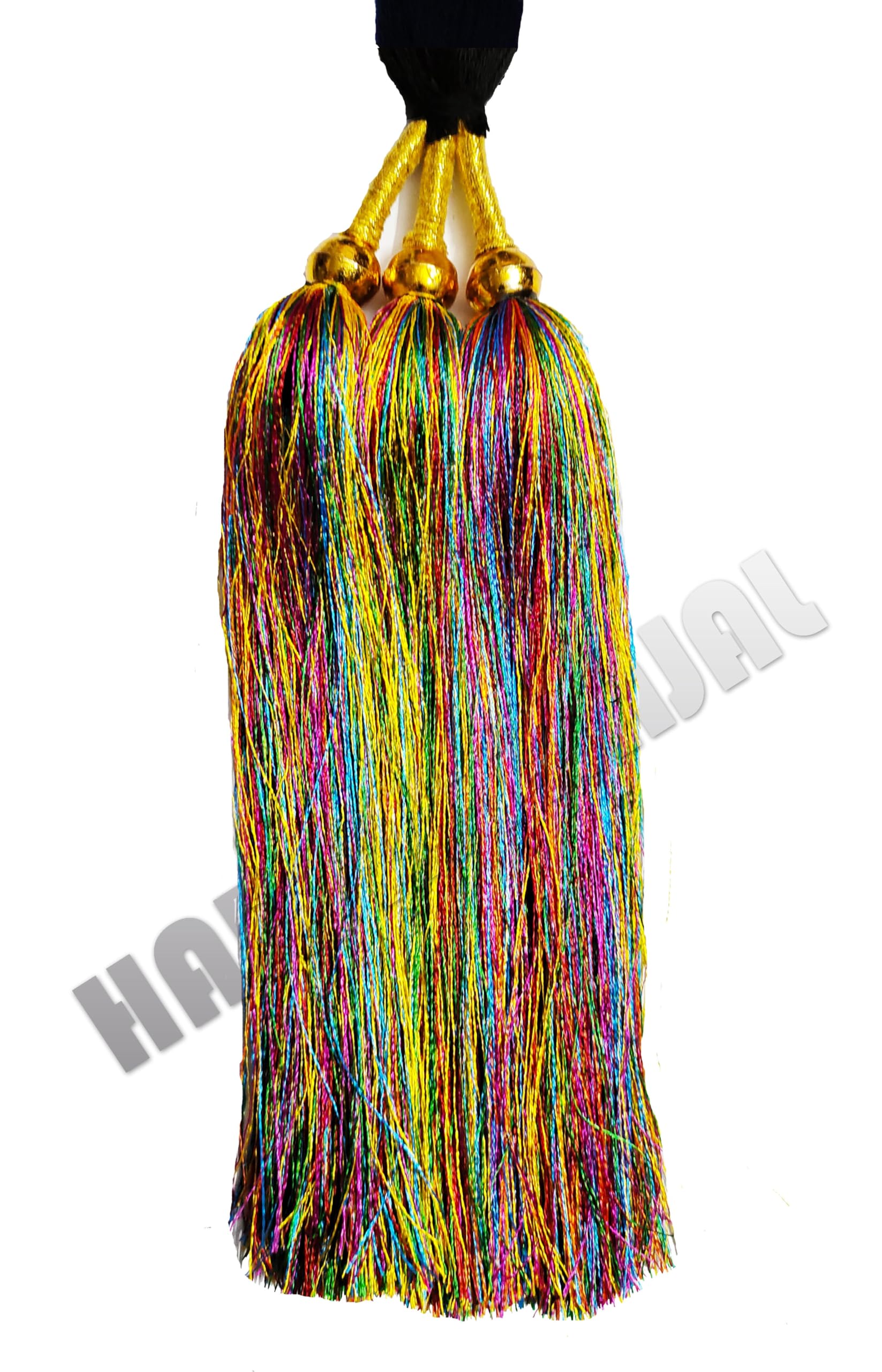 Vibrant Multicolor Punjabi Paranda Parandi Choti Braid Tassels Hair Accessories for Women & Girls - Traditional Indian Hair Jewelry for Weddings, Parties & Festivals (HGSMG01)