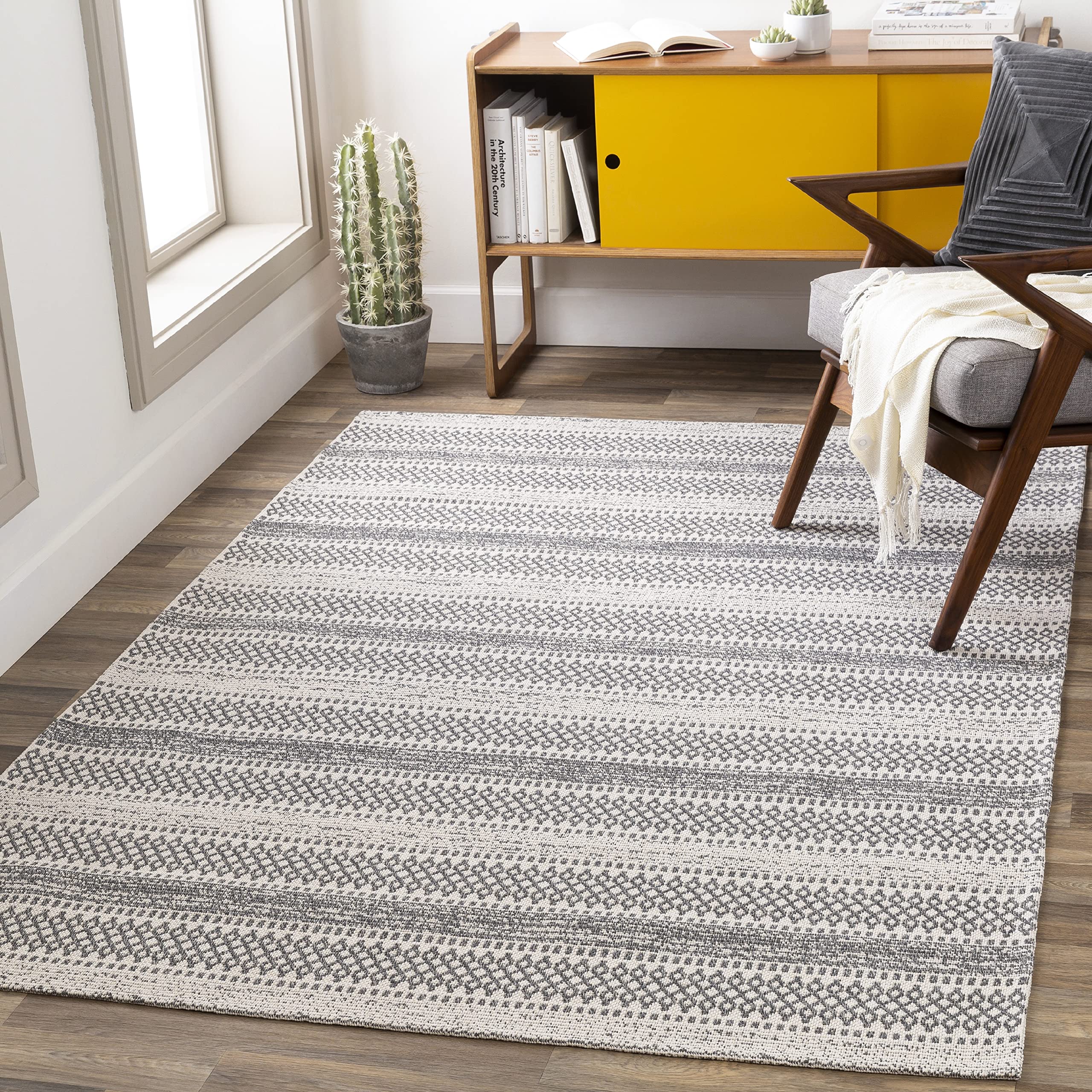 Mark&Day 2x3 Stone Global Silver Gray Area Rug - Soft Charcoal White Cream Carpet for Living Room, Bedroom, Kitchen - Perfect for Home Decor & Cozy Spaces (2' x 3')