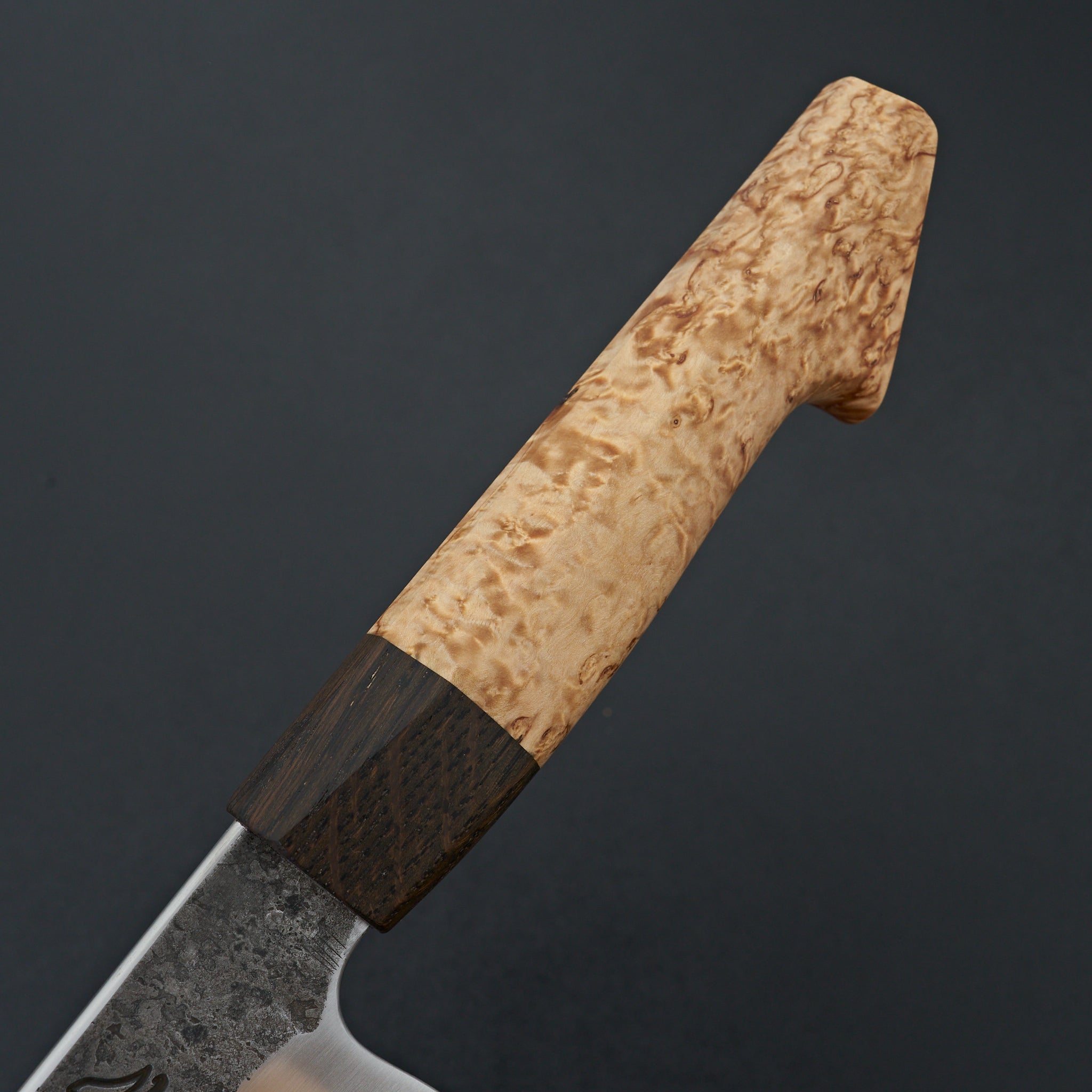 Premium Lew Griffin S Grind Curly Birch Gyuto Chef Knife 211mm - Japanese High Carbon Steel Blade for Professional Cooking & Meat Slicing