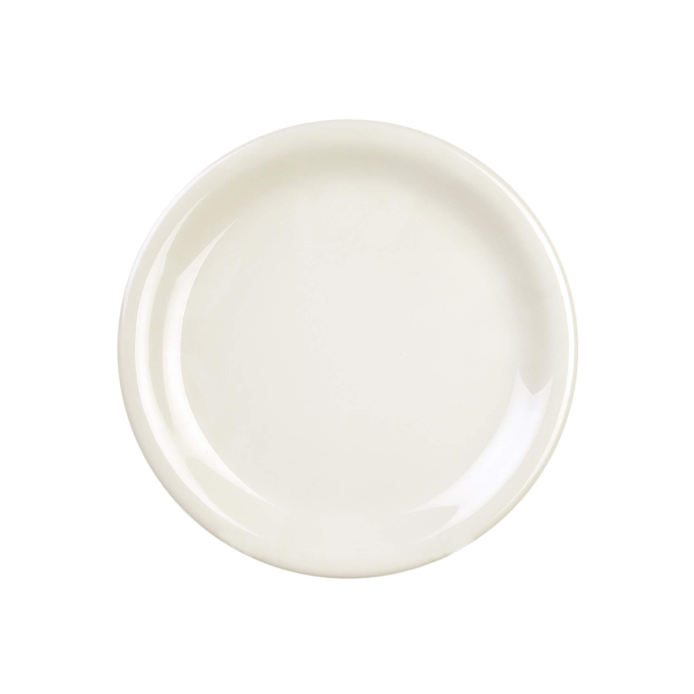 Ivory Melamine Dinner Plates 6.5 Inch - Set of 12 Narrow Rim Round Plates for Restaurants, Catering & Outdoor Dining - Durable & Stylish Dishware