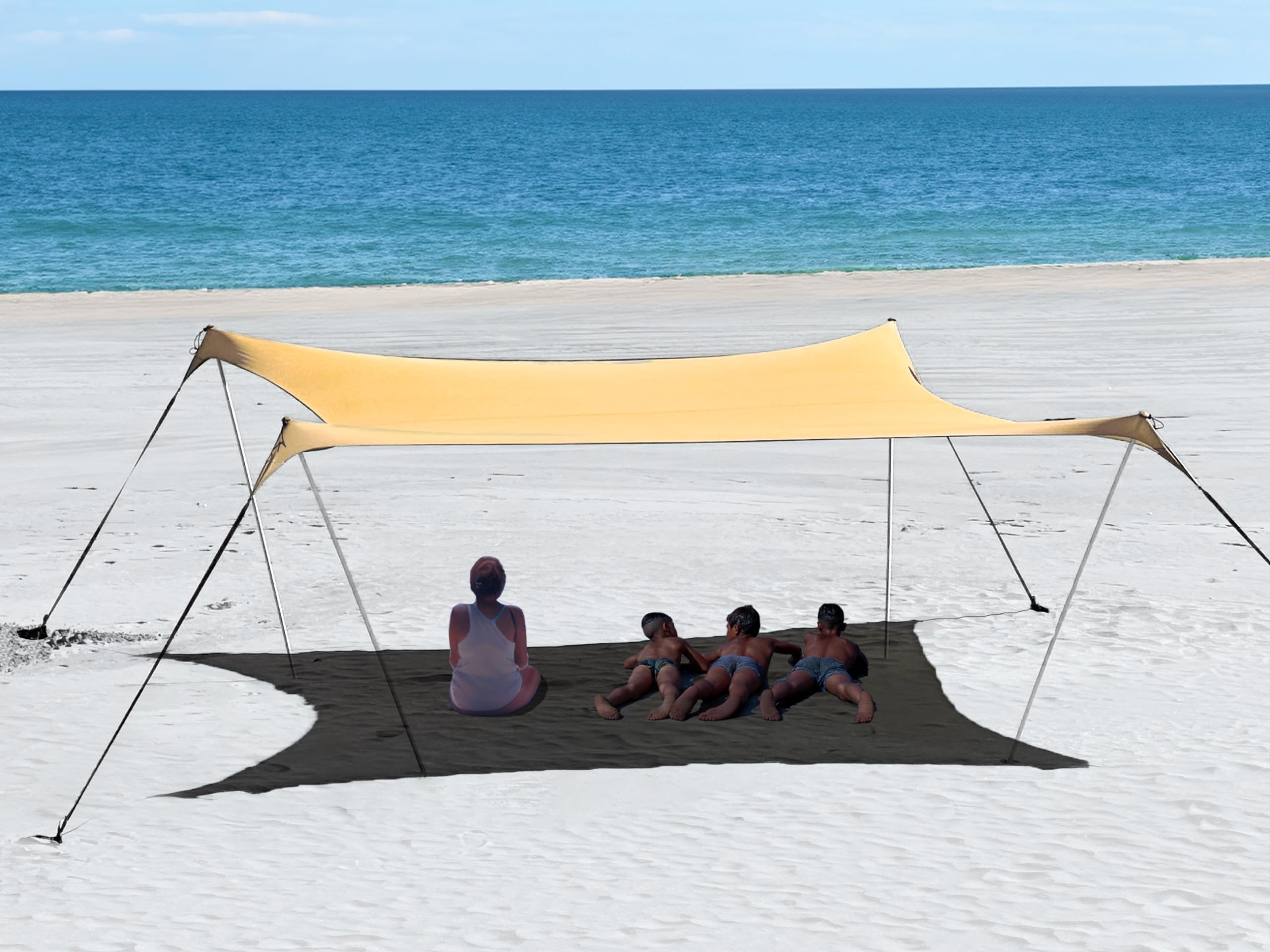 10x10ft UPF50+ Pop Up Beach Tent - Windproof Sun Shelter for Camping, Fishing, Picnics & Backyard | Portable Outdoor Canopy with 4 Poles | Perfect for Beach Days, Family Outings & Summer Adventures