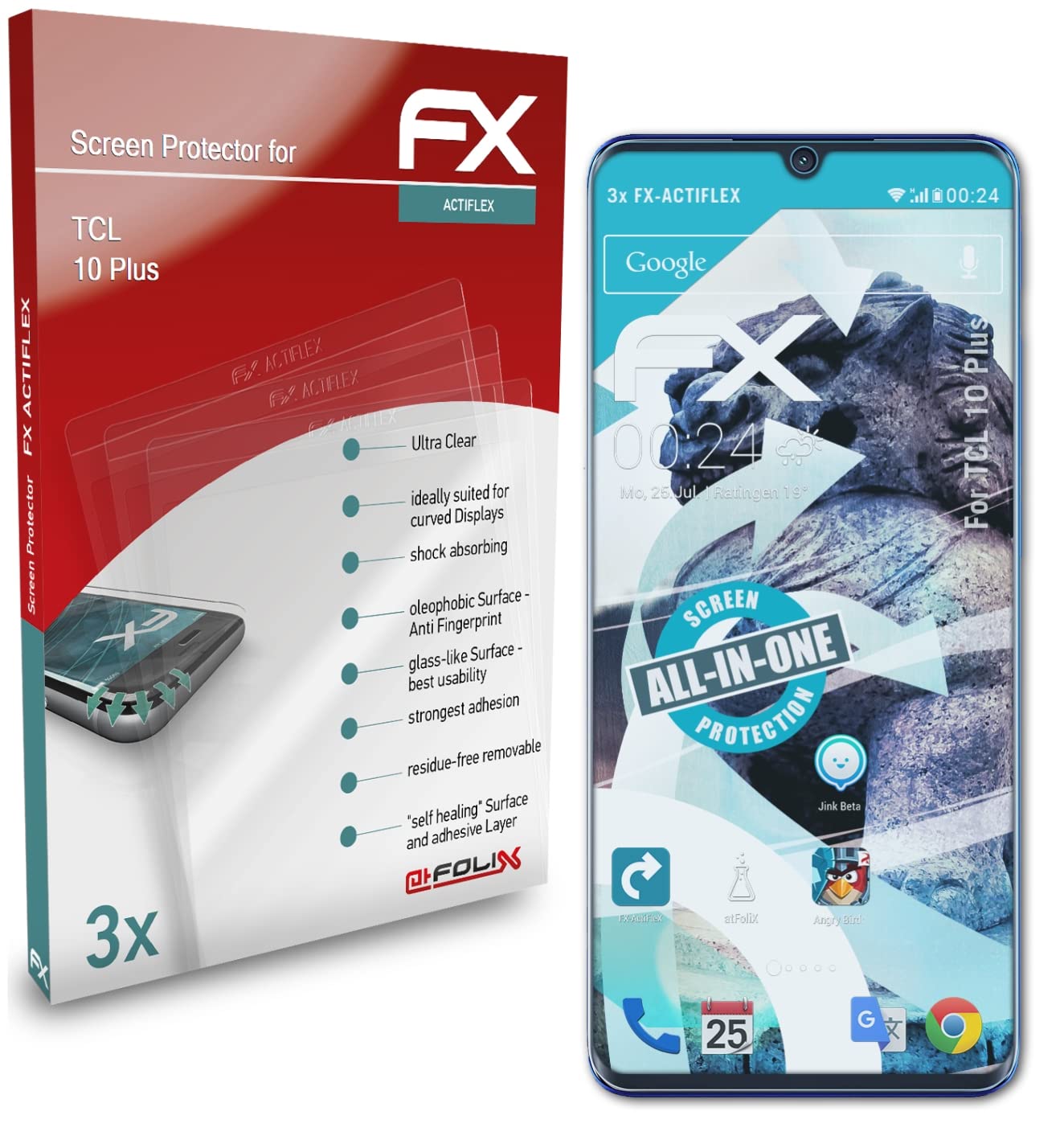 TCL 10 Plus Screen Protector - 3 Pack Ultra Clear Flexible Film - HD Touchscreen Protection for TCL 10 Plus Smartphone - Perfect for Everyday Use, Gaming, and Work