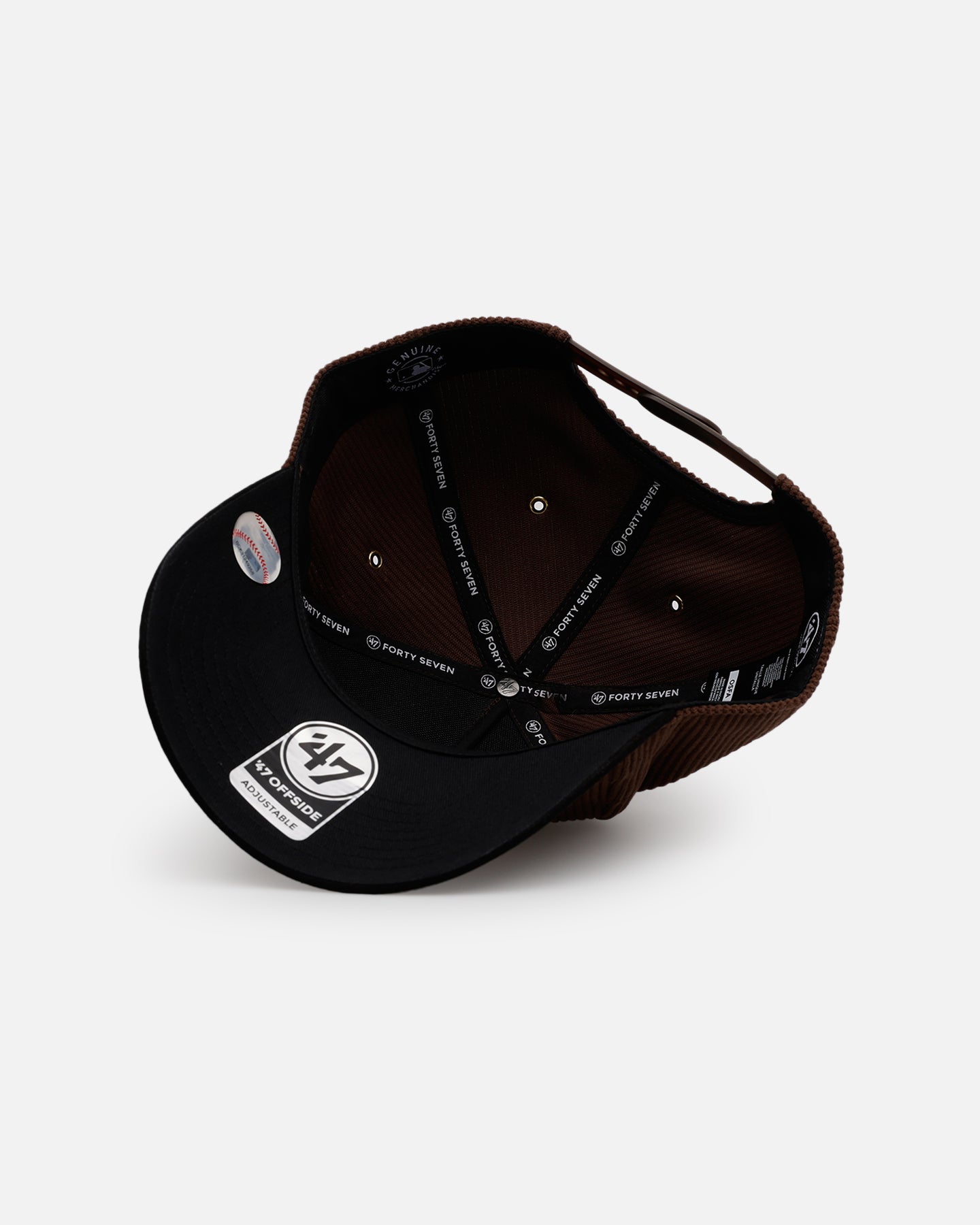 47 Brand Detroit Tigers 'Barren' Snapback Hat - Corduroy Baseball Cap in Brown/Black for Men's Sports & Casual Wear