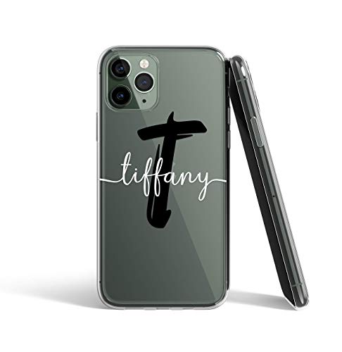 Custom Name Initials Monogrammed Clear Shockproof Case for iPhone XR/XS Max/12 Mini/13 Pro Max/14 Pro Max - Personalized Handwriting Transparent Protective Cover for Everyday Use, Travel & Work